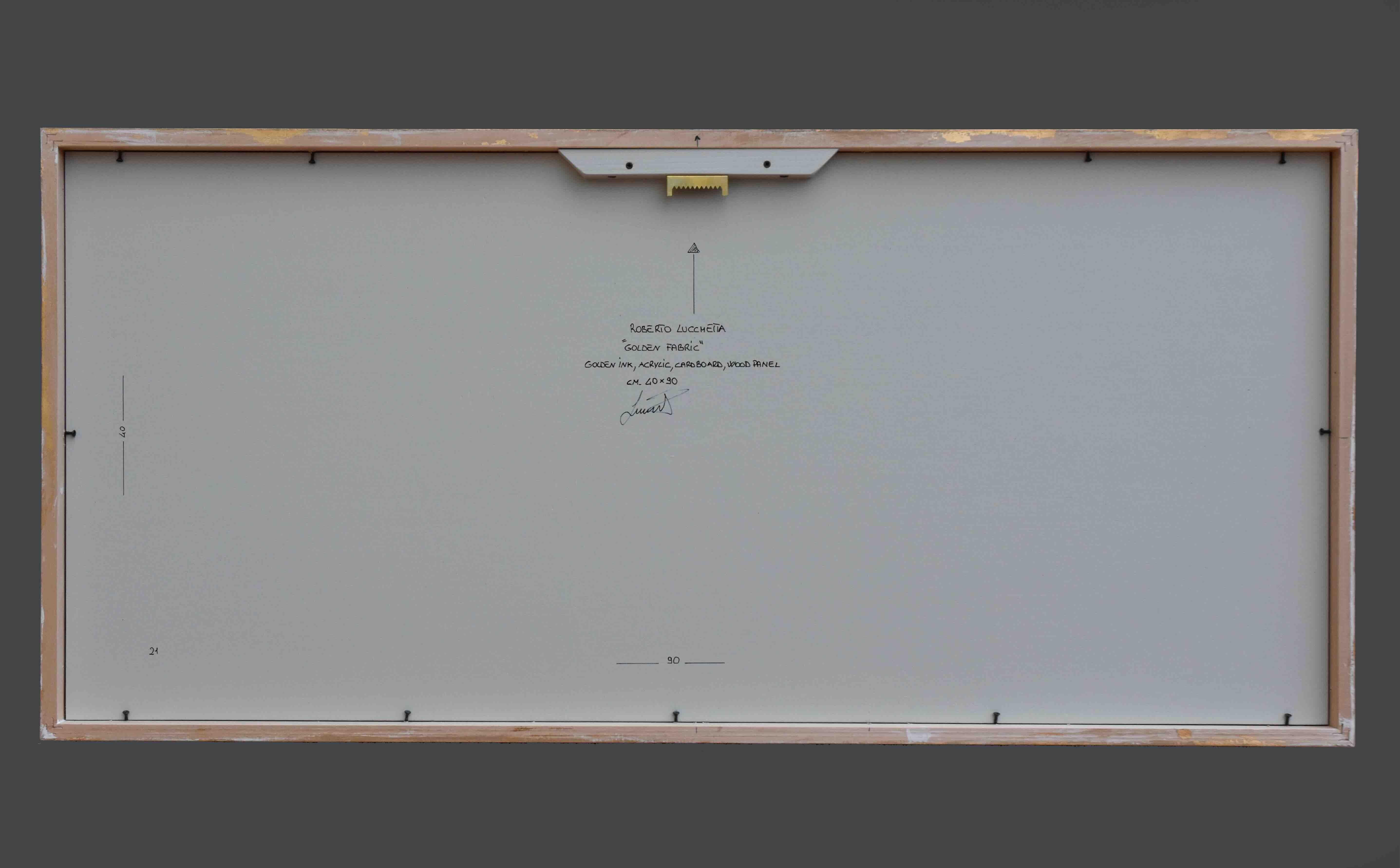 Golden Fabric 2024 - pittura astratta geometrica in vendita 2