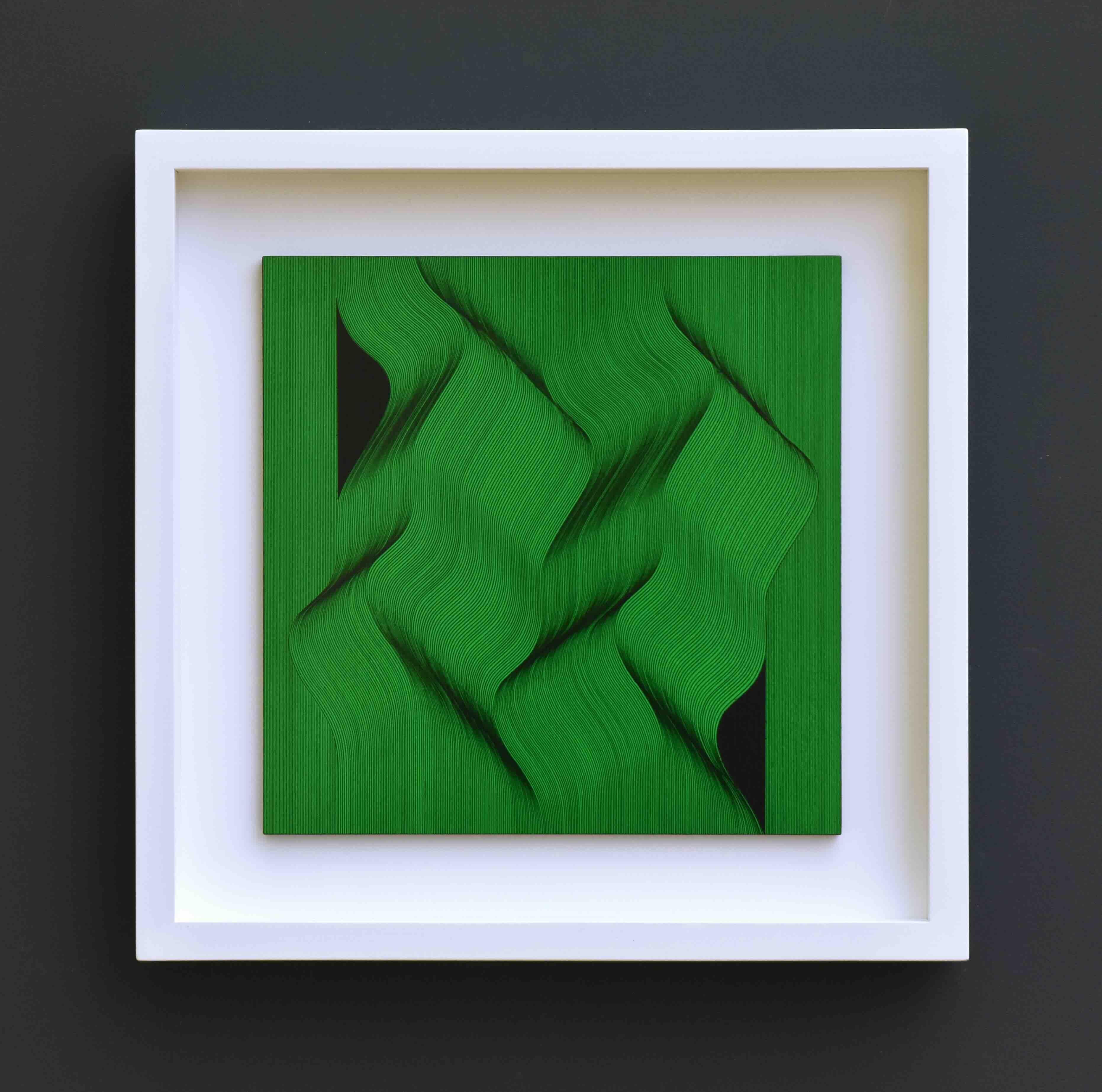 Tissu vert 2024 - peinture géométrique abstraite - Painting de Roberto Lucchetta