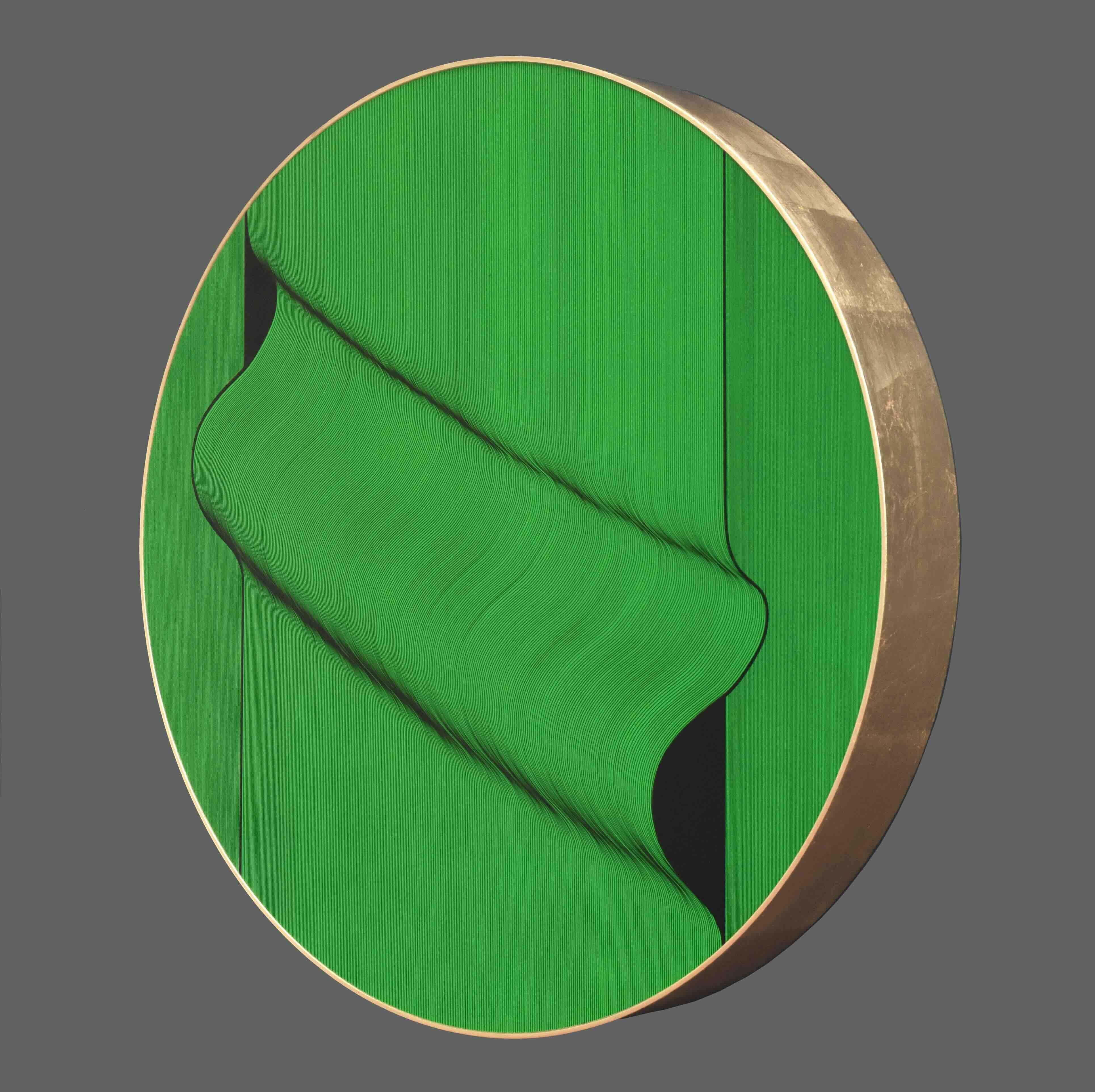 Grüne Welle 25 - geometrische abstrakte Malerei im Angebot 6