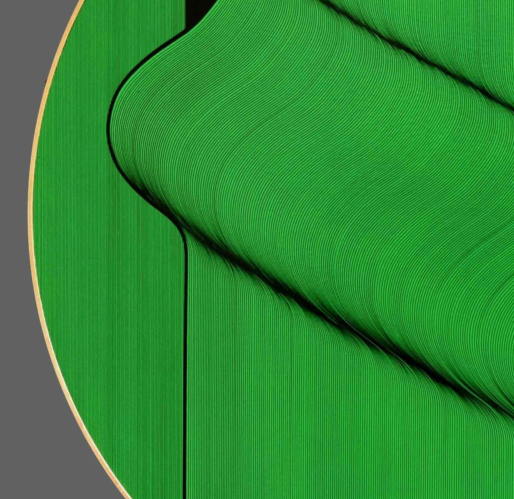Grüne Welle 25 - geometrische abstrakte Malerei im Angebot 1