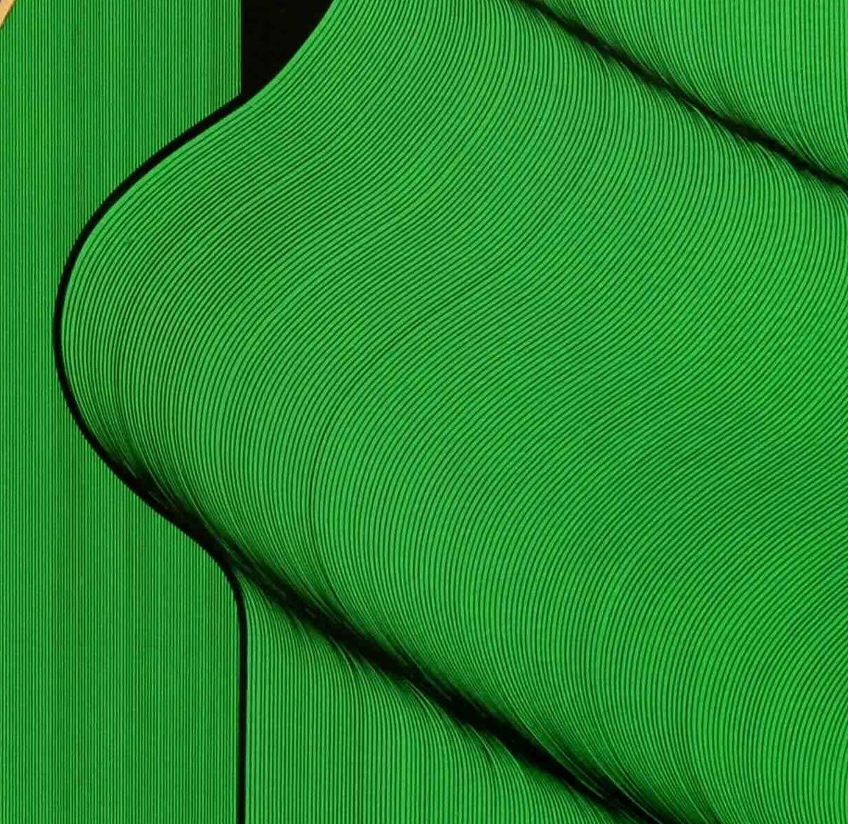 Grüne Welle 25 - geometrische abstrakte Malerei im Angebot 2