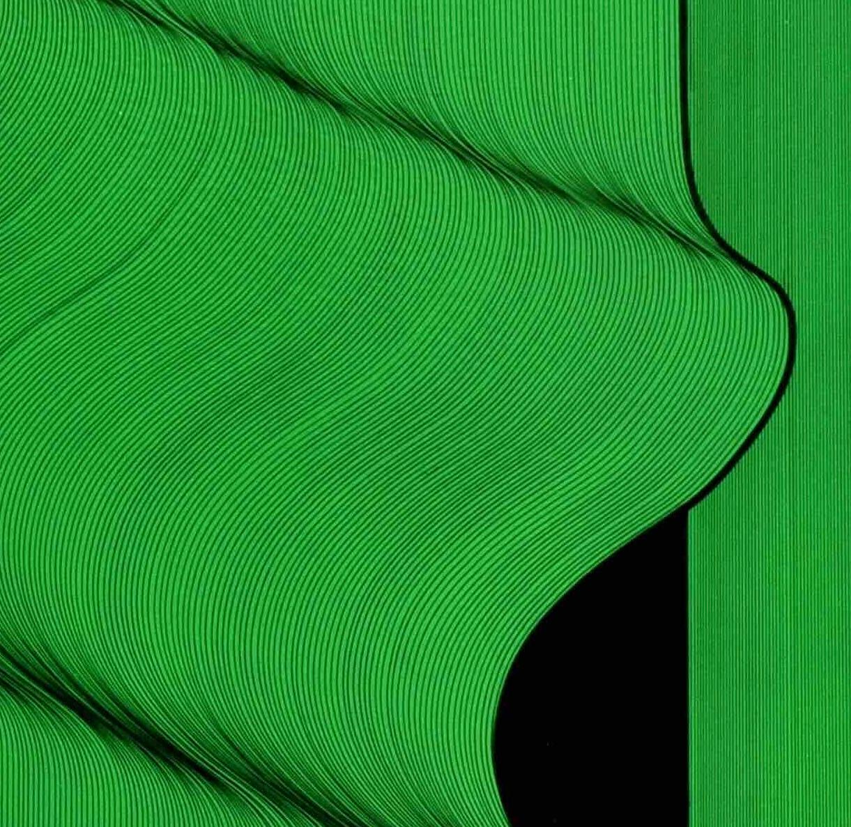 Grüne Welle 25 - geometrische abstrakte Malerei im Angebot 3