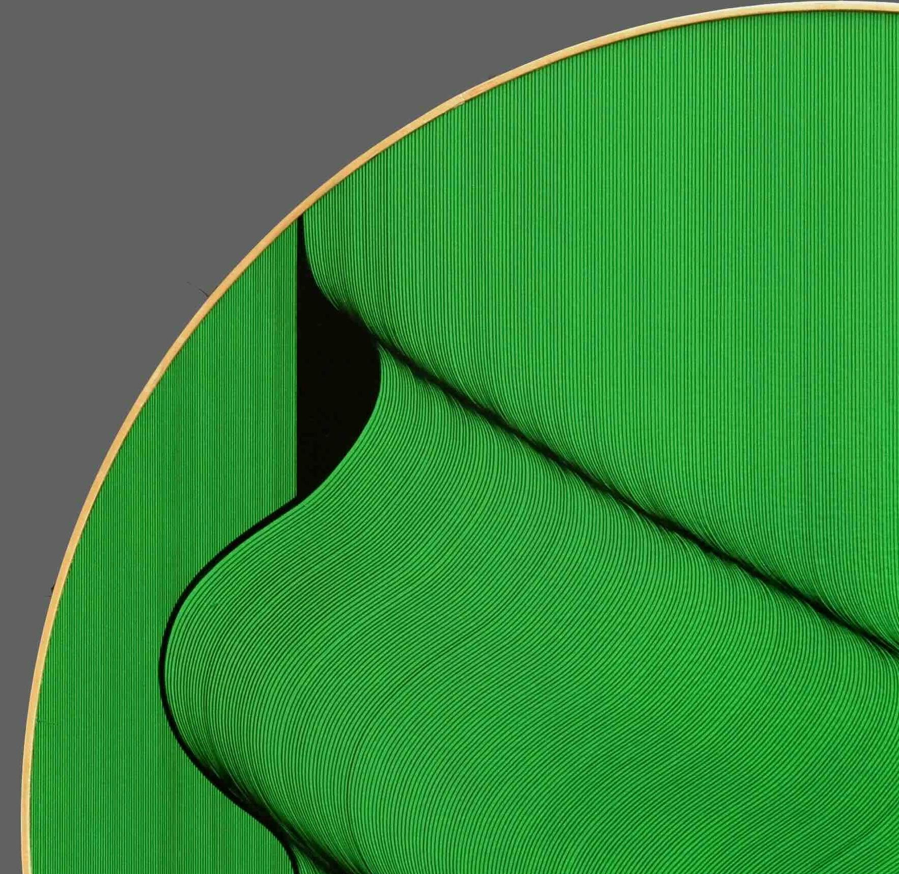 Grüne Welle 25 - geometrische abstrakte Malerei im Angebot 5