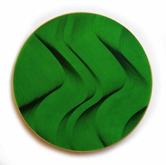 Grüne Wellen 2021 - geometrische abstrakte Malerei