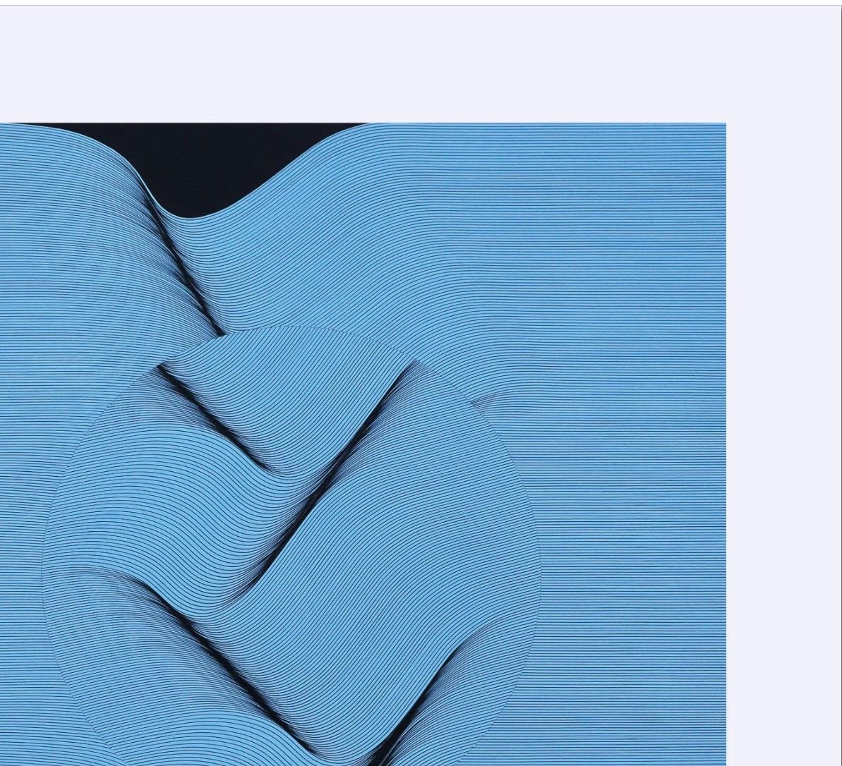 Superficie blu chiaro - pittura astratta geometrica - Painting Astrattismo geometrico di Roberto Lucchetta