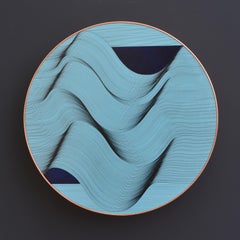 Onde azzurre 2024 - quadro astratto geometrico