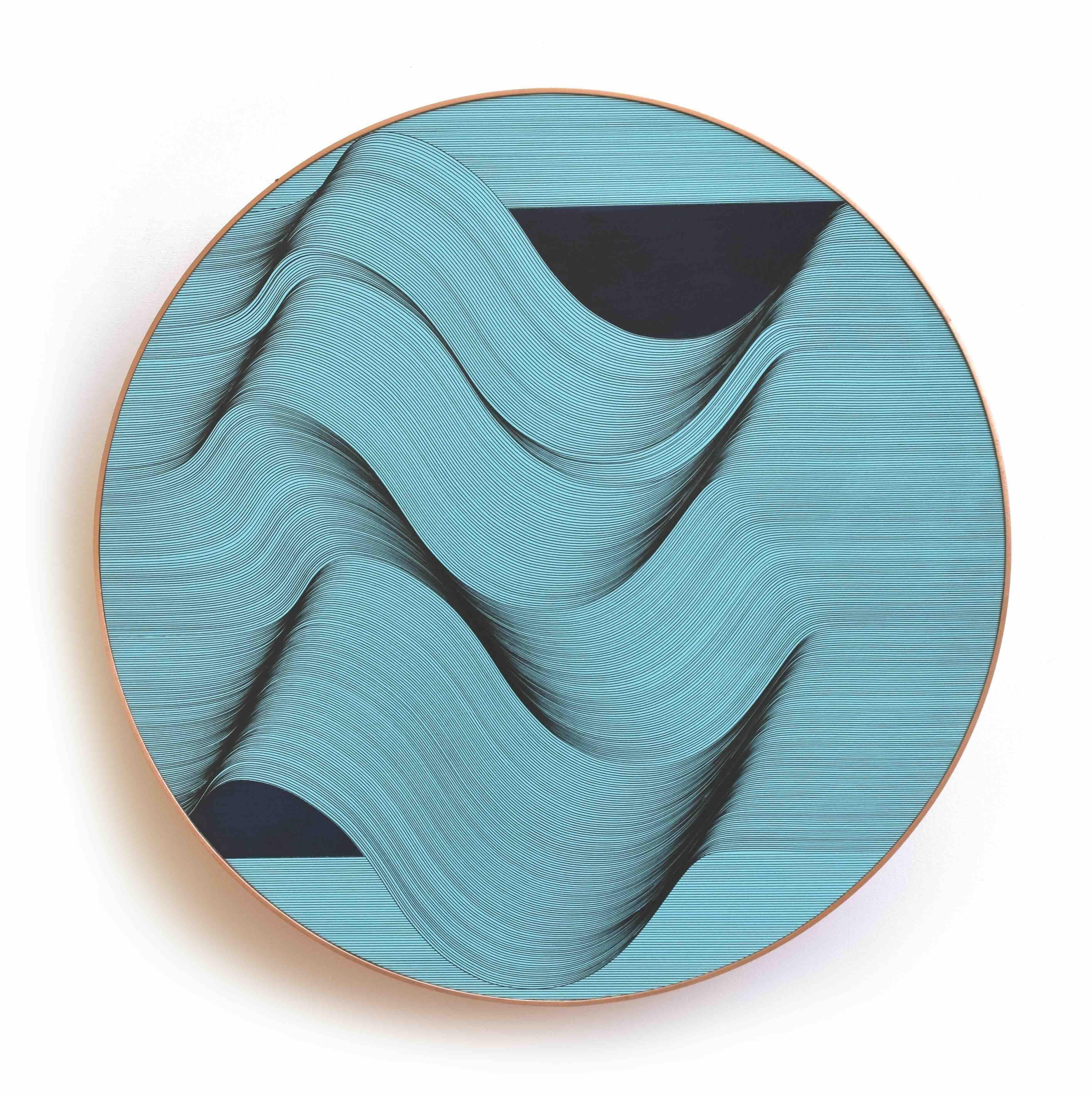 Onde azzurre 2024 - quadro astratto geometrico - Painting Astrattismo geometrico di Roberto Lucchetta