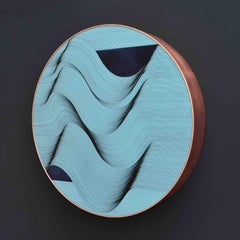 Light blue waves 2024 - geometric abstract painting