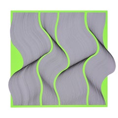 Movement Fluo geometric abstract painting