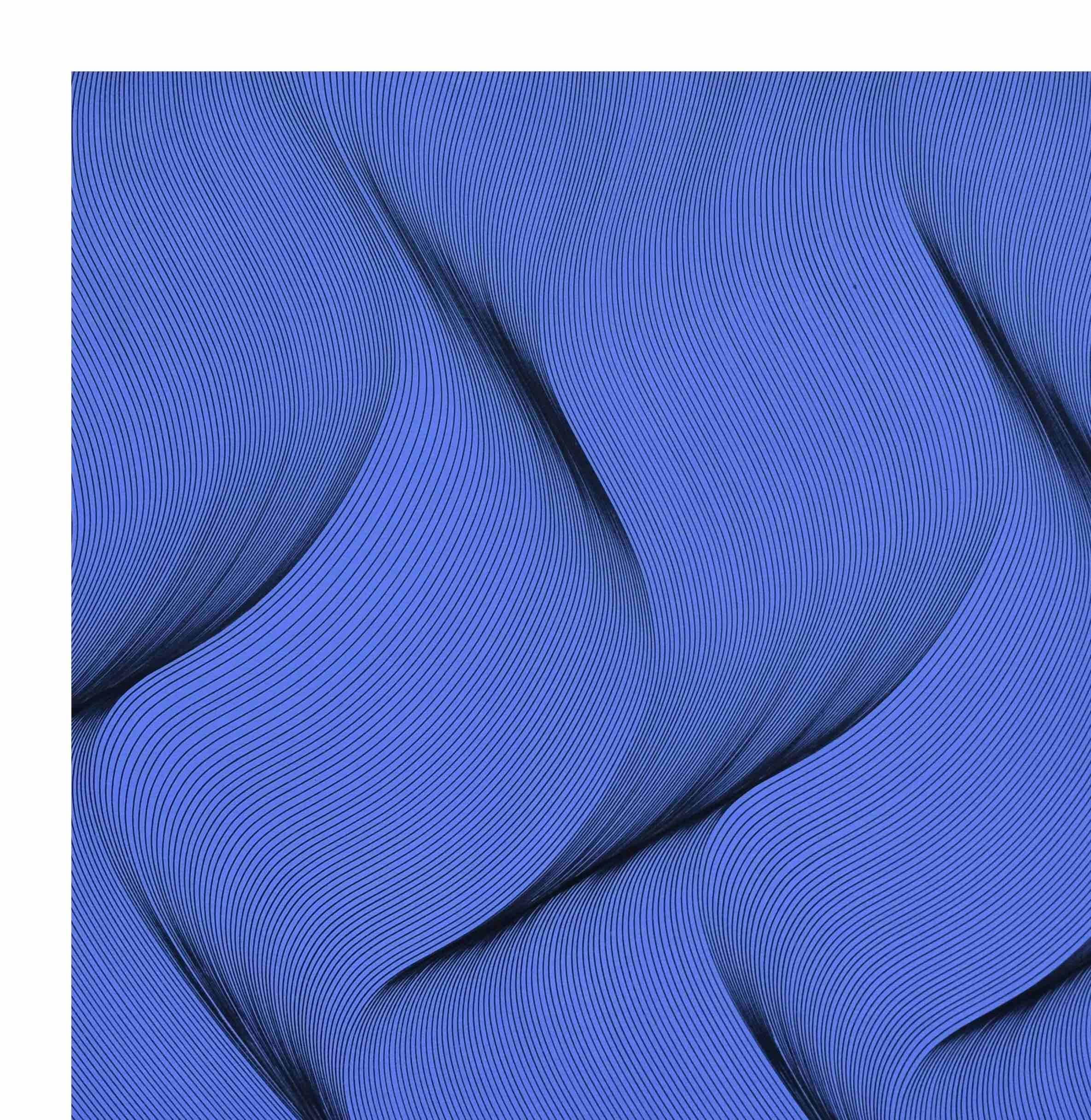 Bewegung in Blau – abstraktes Gemälde – Painting von Roberto Lucchetta