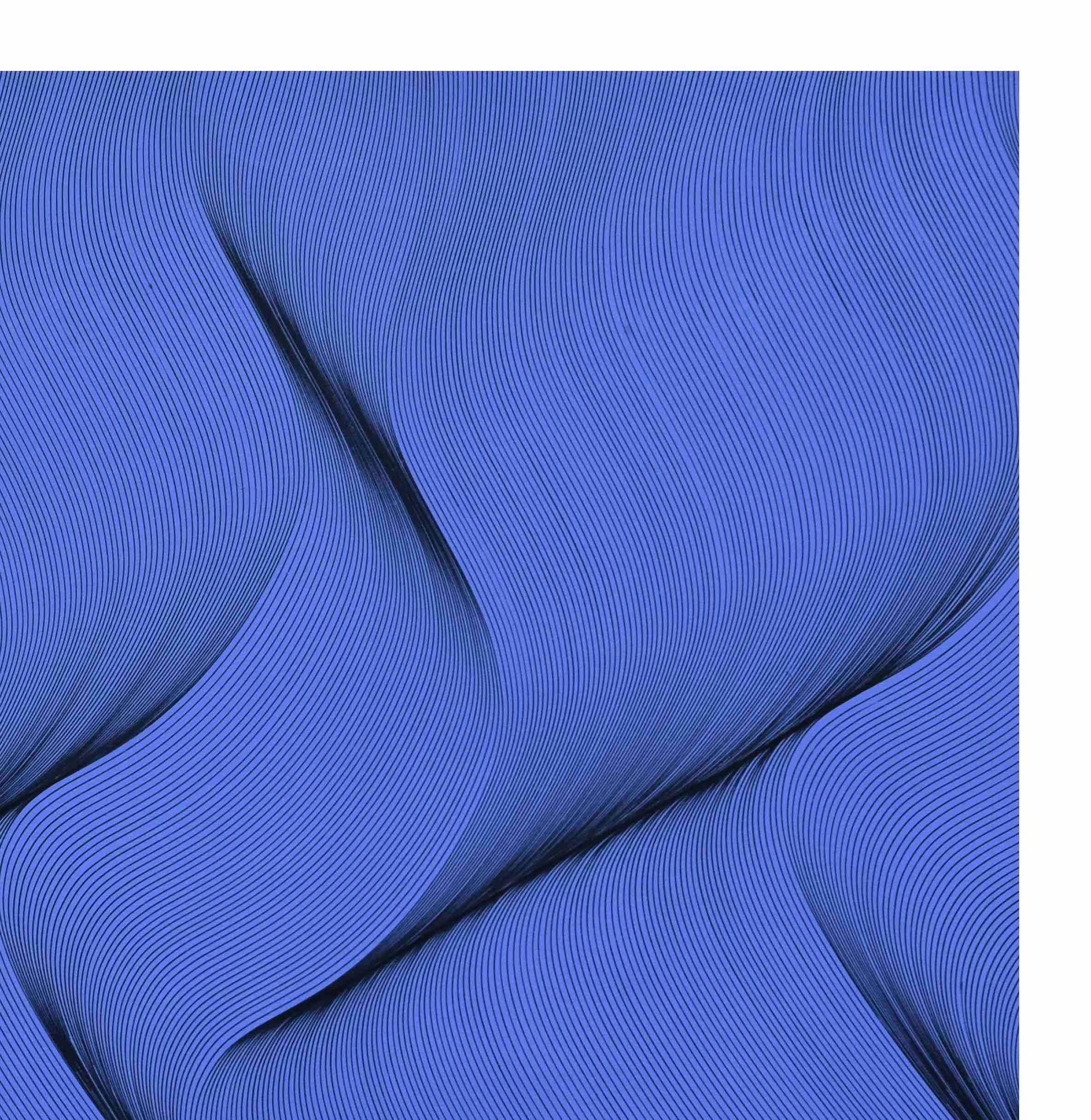 Bewegung in Blau – abstraktes Gemälde im Angebot 1