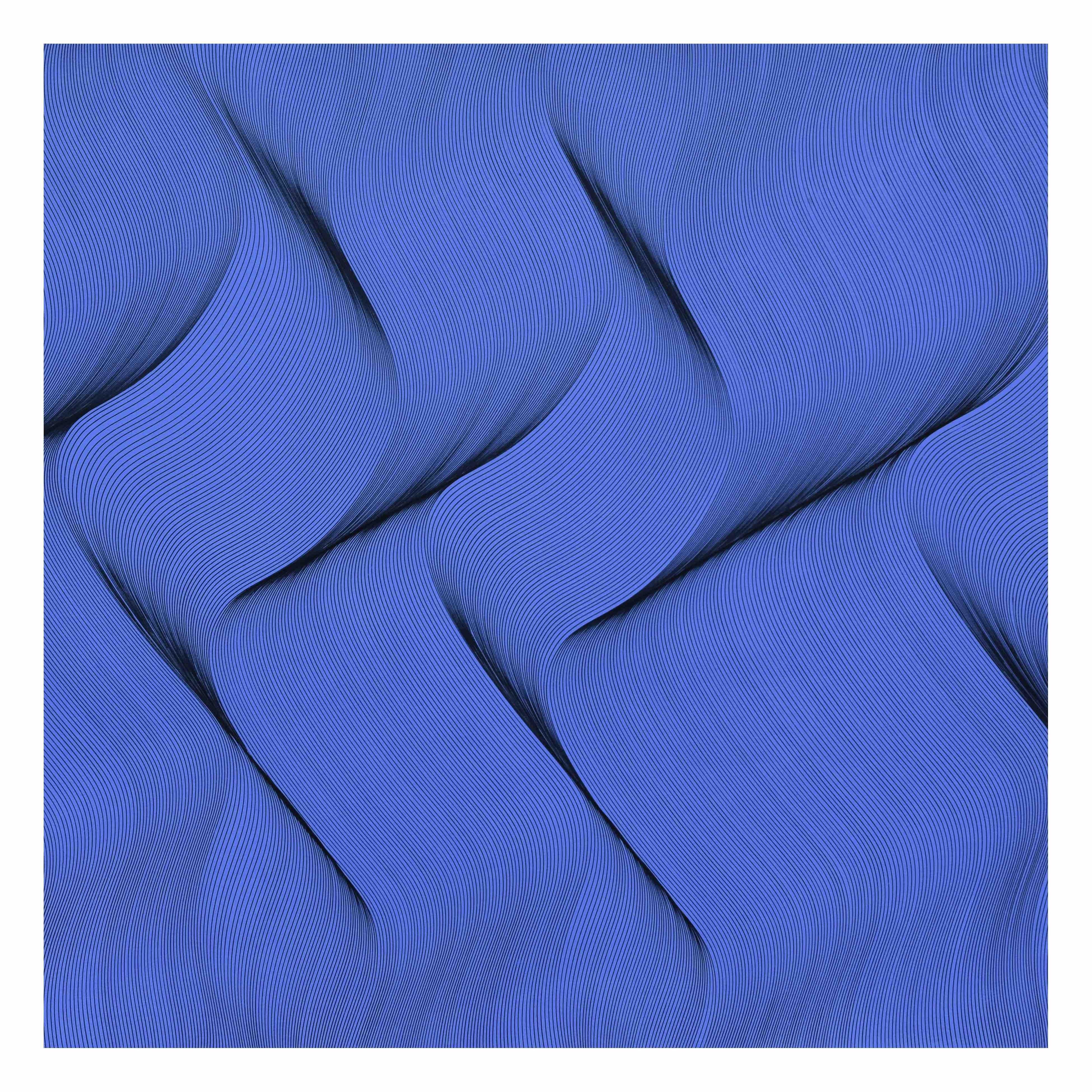 Roberto Lucchetta Abstract Painting – Bewegung in Blau – abstraktes Gemälde