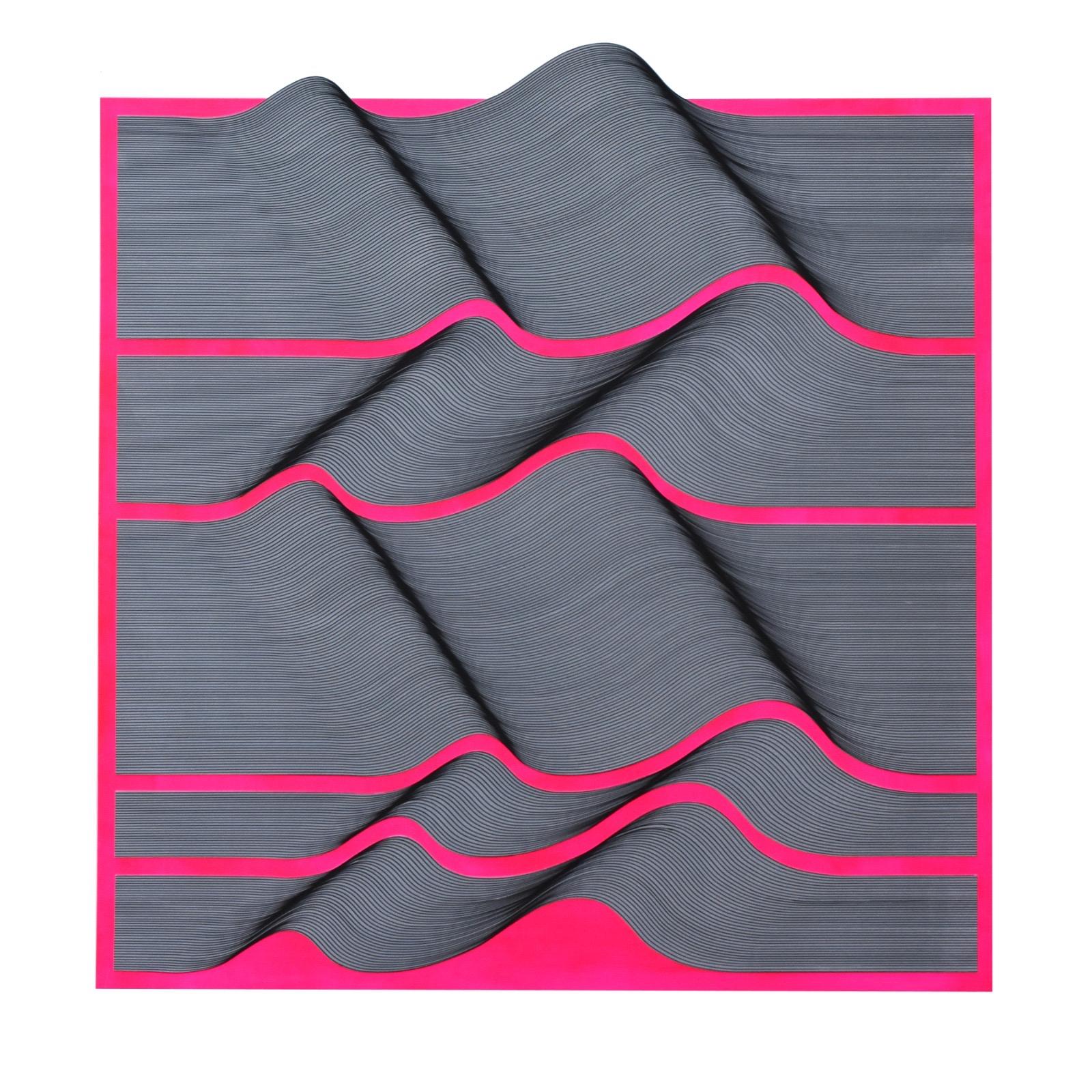 Pink Fluo 2020  - geometric abstract painting