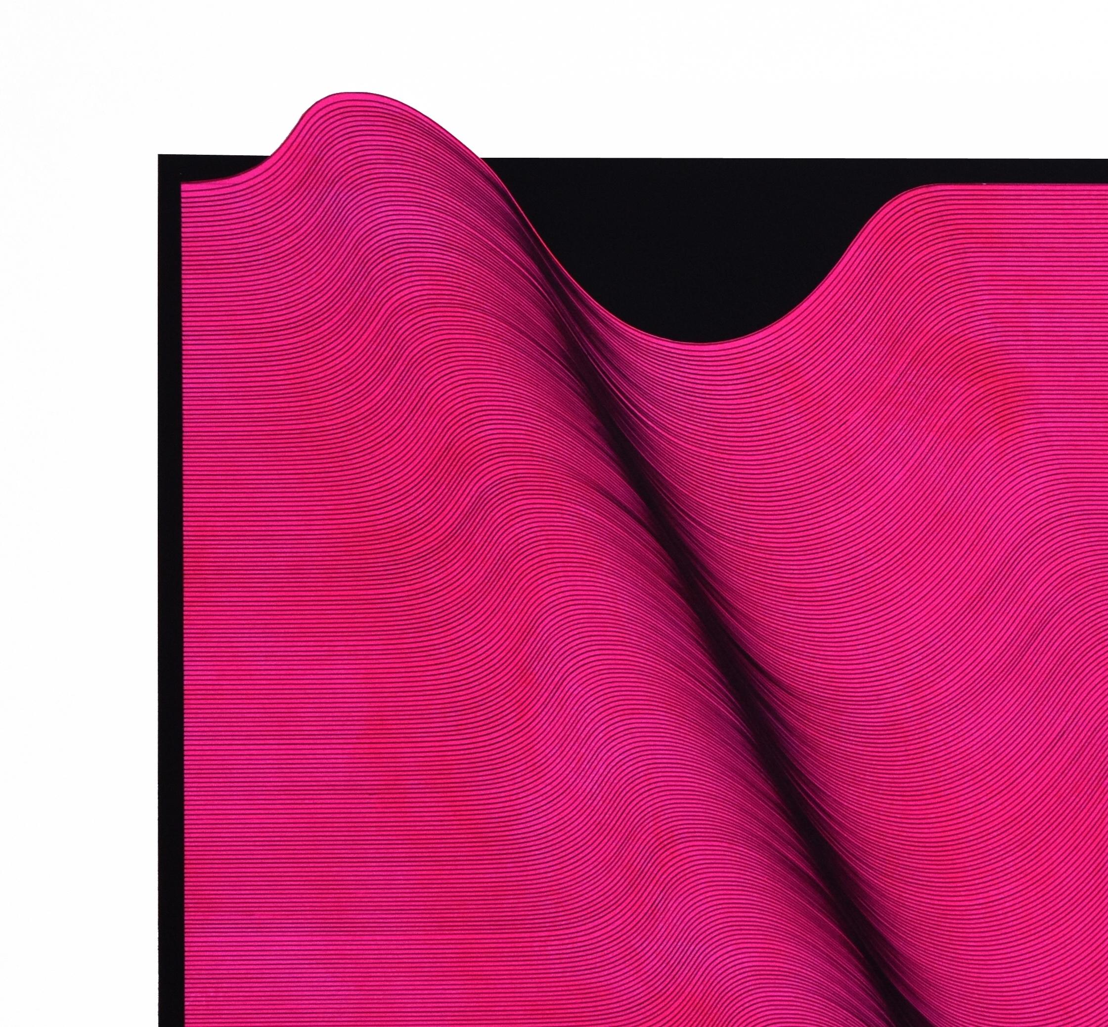 Pink Fluo Surface 2019 - abstract painting - Painting by Roberto Lucchetta