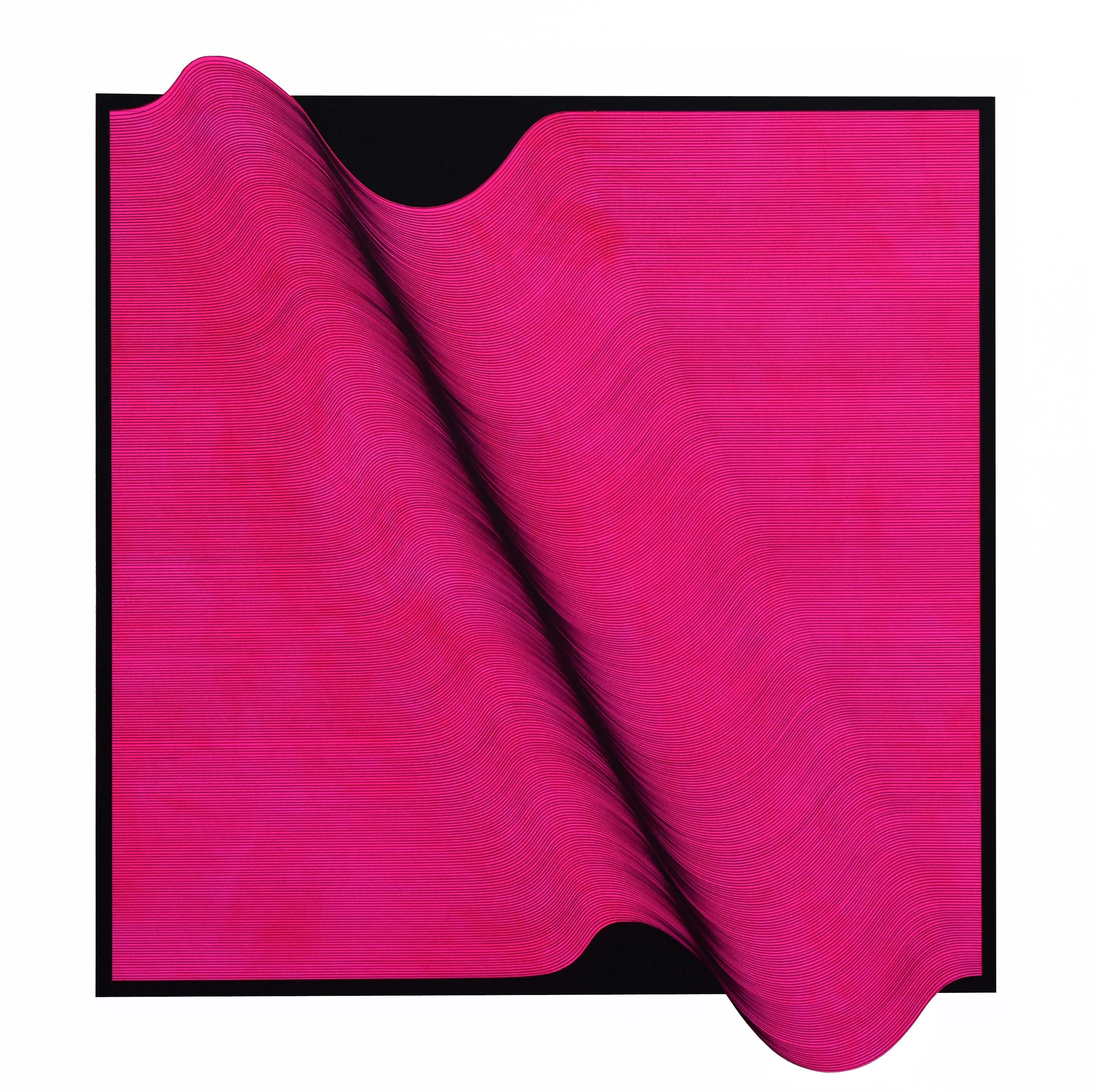 Roberto Lucchetta Abstract Painting - Pink Fluo Surface 2019 - abstract painting
