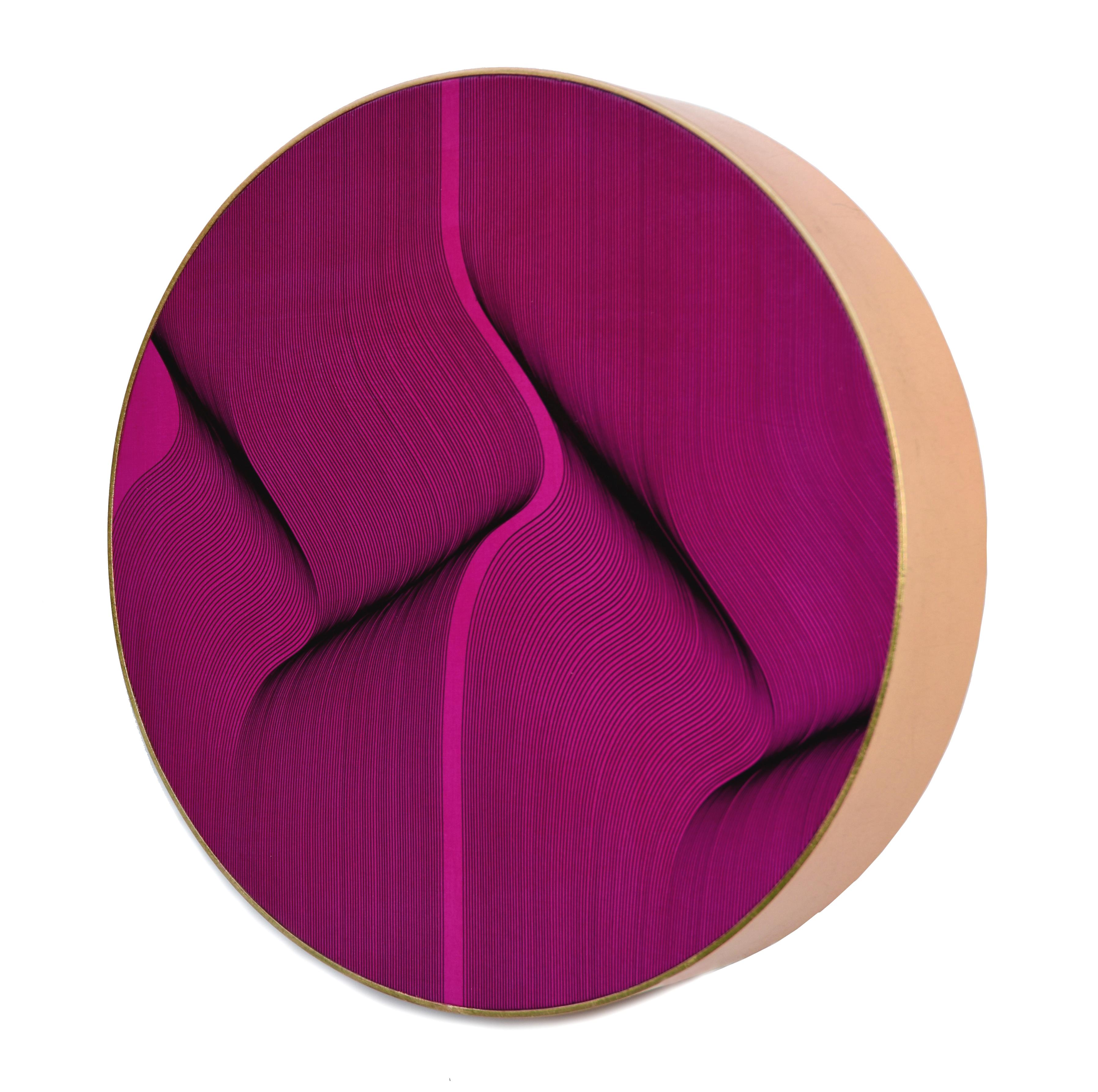 Superficie rosa-viola 2021 - pittura astratta geometrica - Abstract Painting Marrone di Roberto Lucchetta