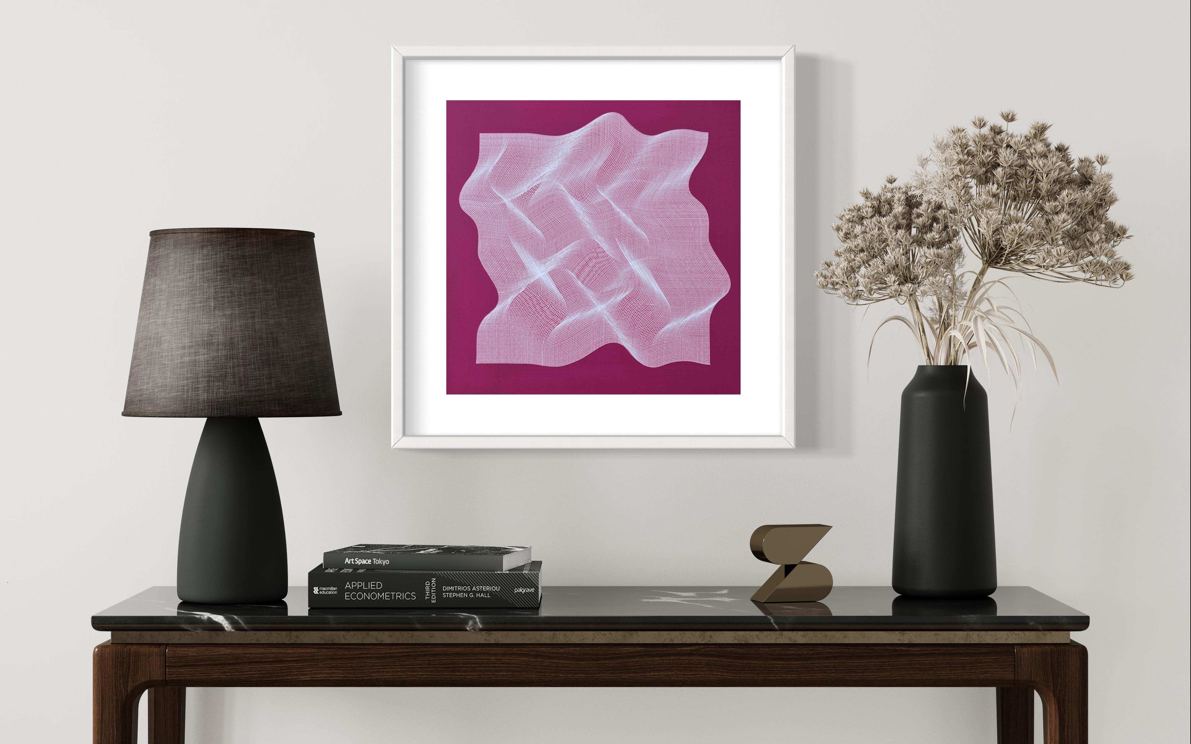 Lila Oberfläche 2022 -  geometrisches abstraktes Gemälde (Violett), Abstract Painting, von Roberto Lucchetta