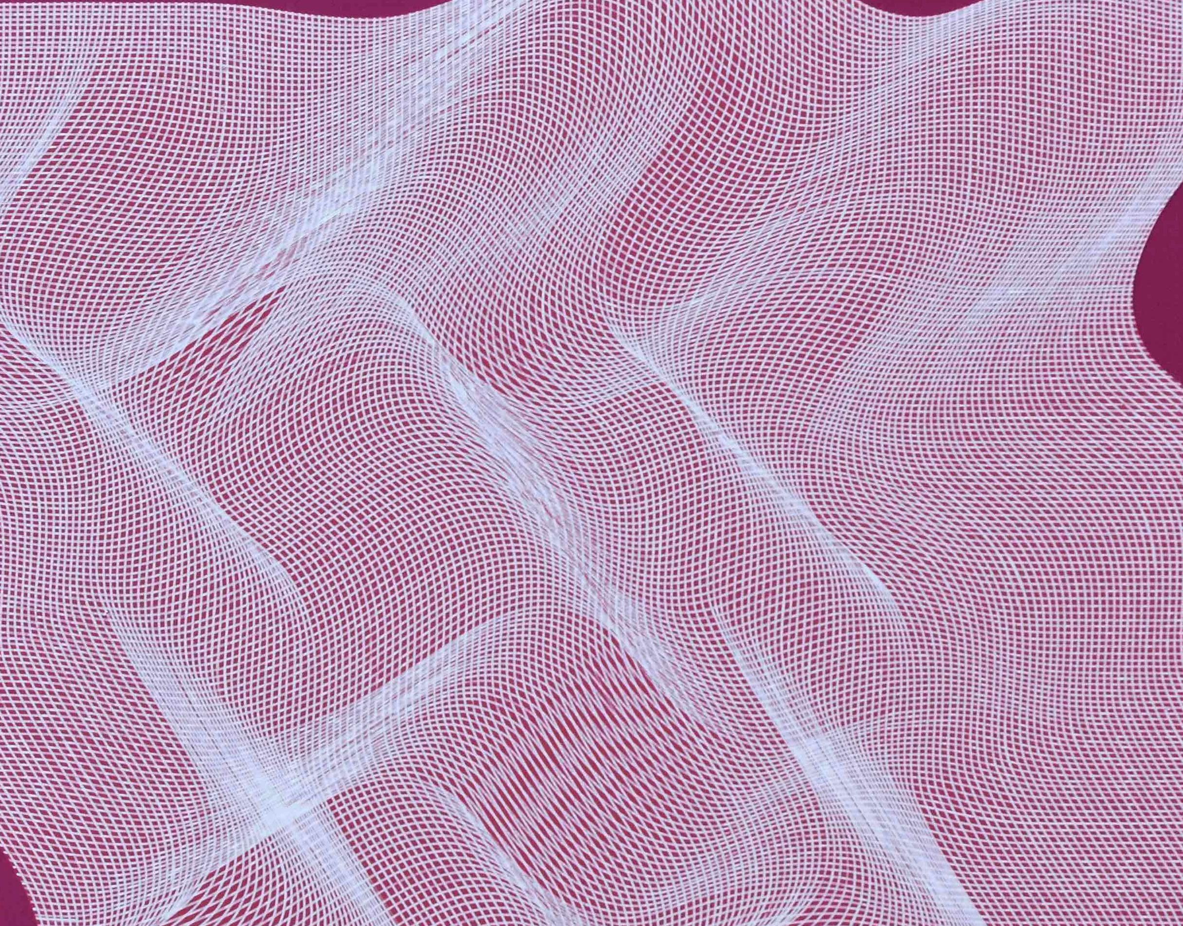 Lila Oberfläche 2023 – geometrisches abstraktes Gemälde (Violett), Abstract Painting, von Roberto Lucchetta