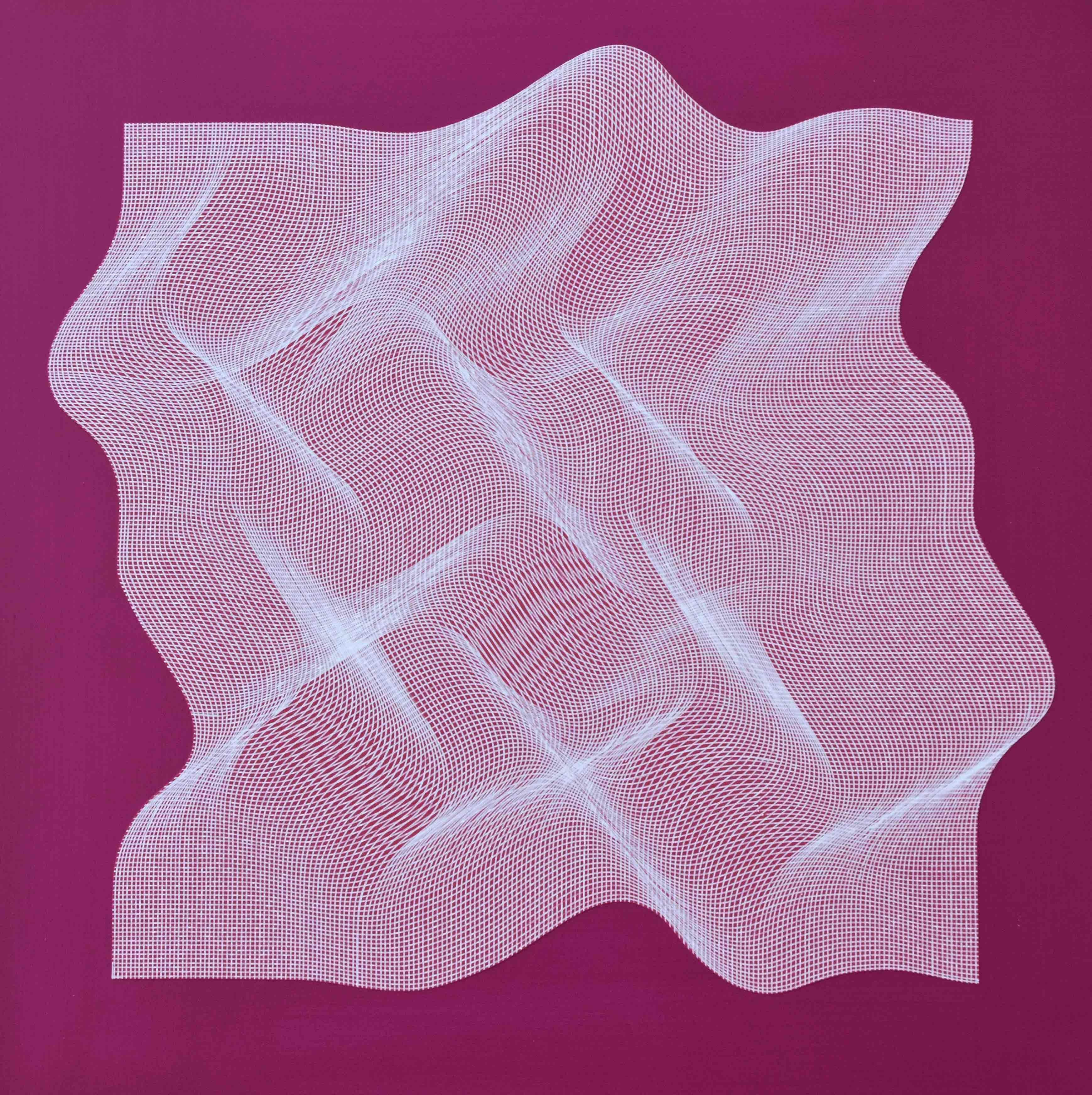 Roberto Lucchetta Abstract Painting – Lila Oberfläche 2023 – geometrisches abstraktes Gemälde