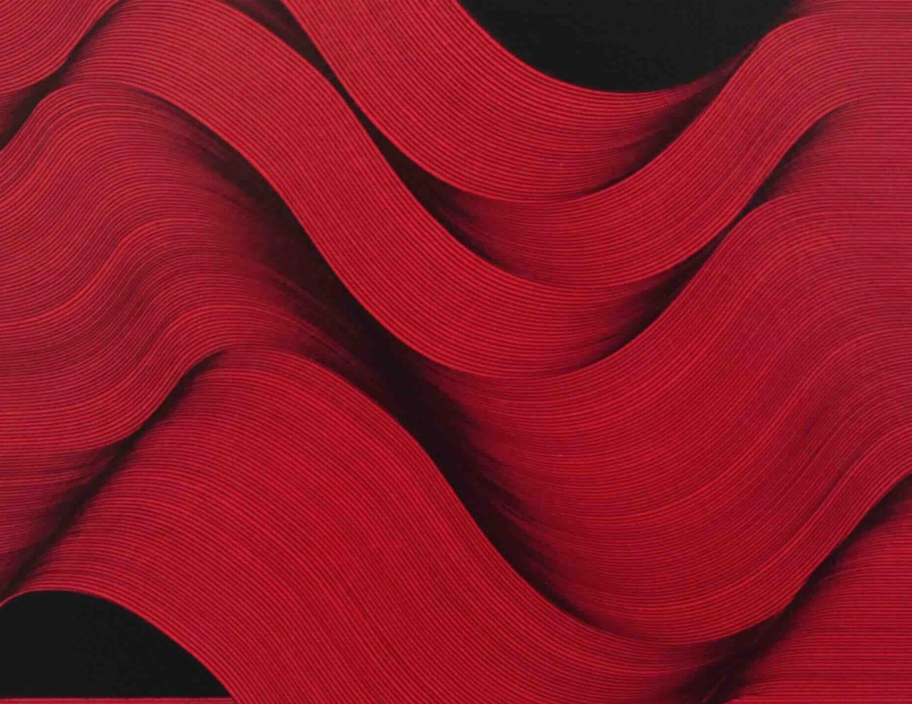 Red Surface 2024 - geometric abstract painting For Sale 2