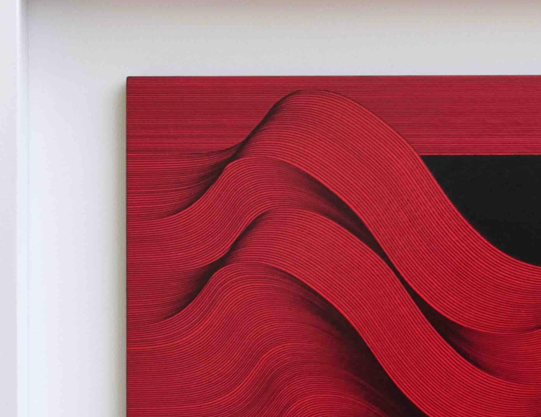 Red Surface 2024 - geometric abstract painting For Sale 3