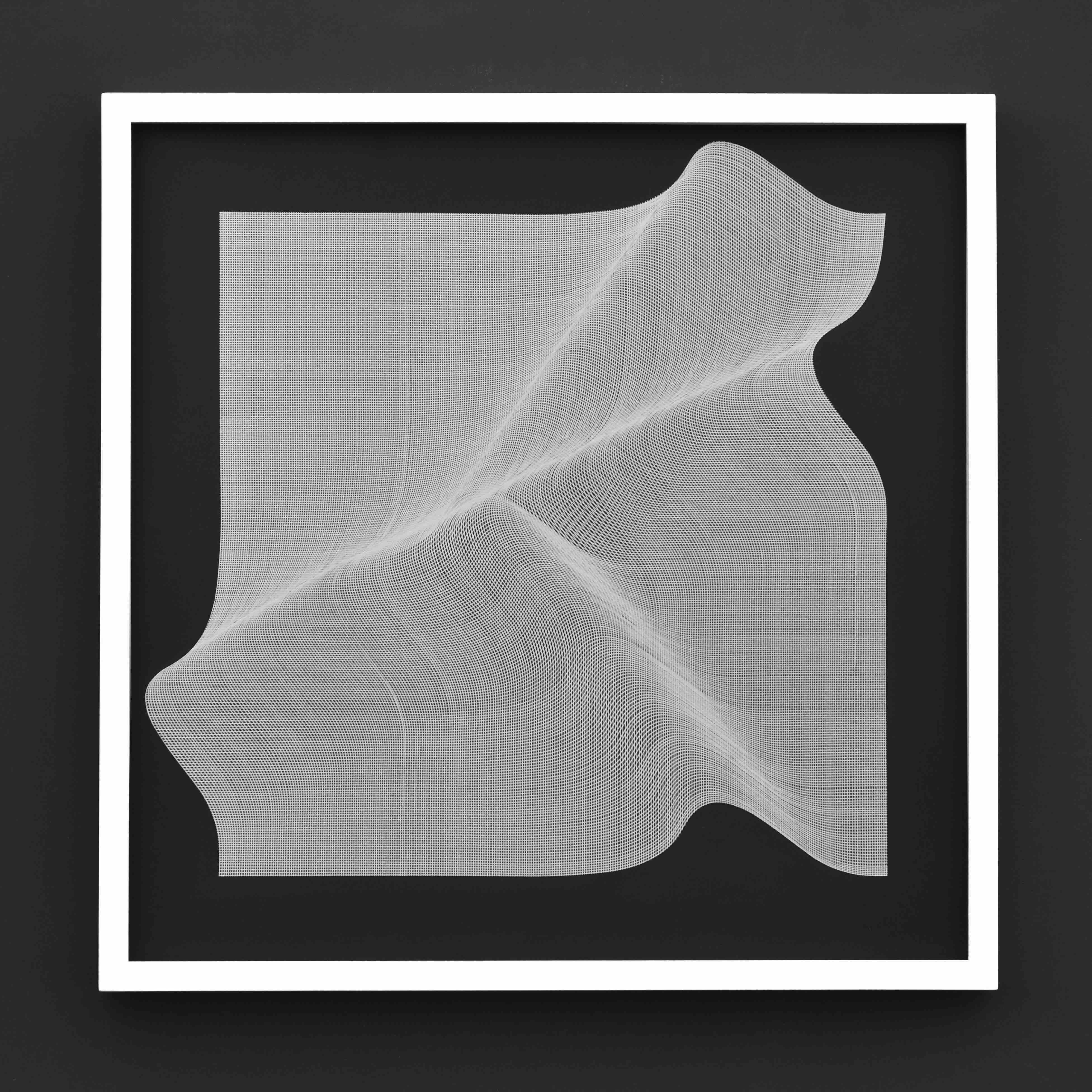 Silver Surface 2024 - geometric abstract painting - Painting by Roberto Lucchetta