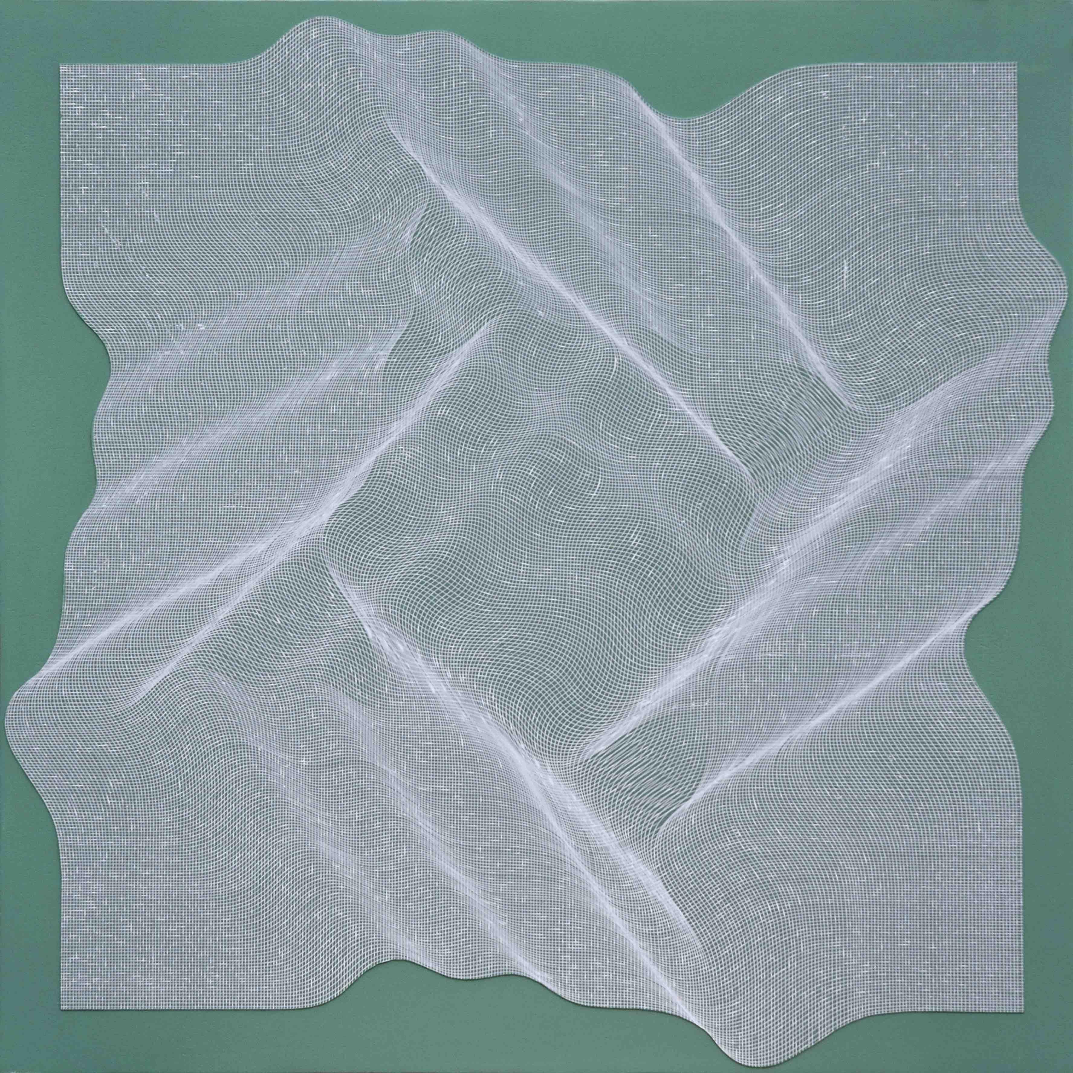Roberto Lucchetta Abstract Painting - Superficie Bianco Verde