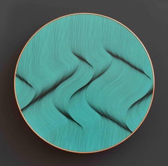 Turquoise waves 2024 - geometric abstract painting