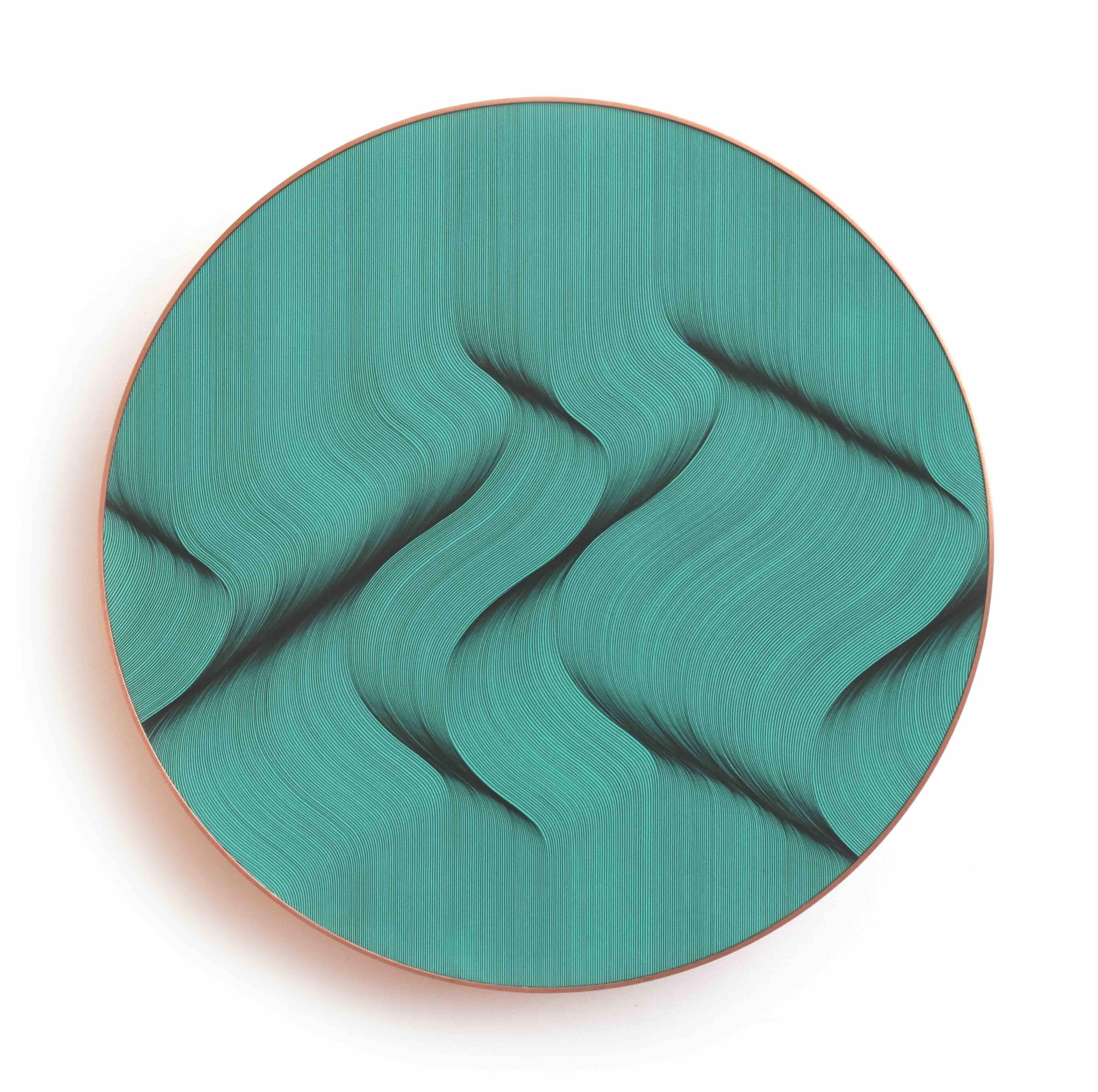 Onde turchesi 2024 - quadro astratto geometrico - Painting Astrattismo geometrico di Roberto Lucchetta