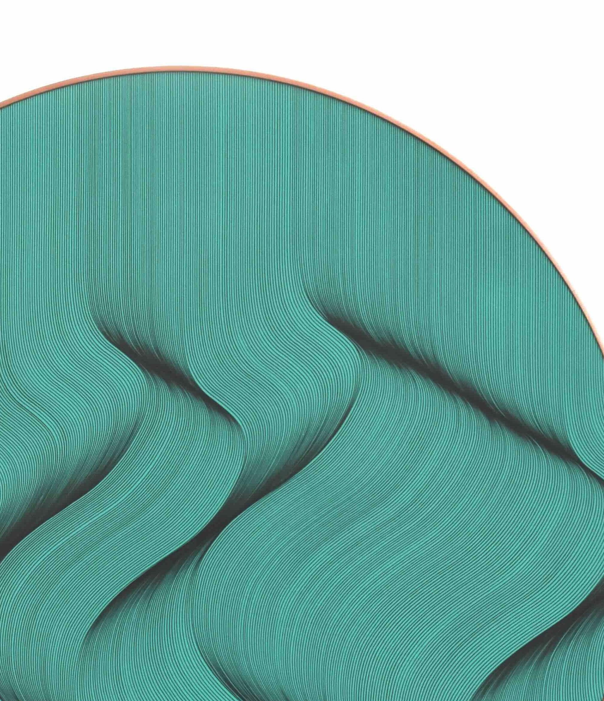 Onde turchesi 2024 - quadro astratto geometrico - Abstract Painting Marrone di Roberto Lucchetta