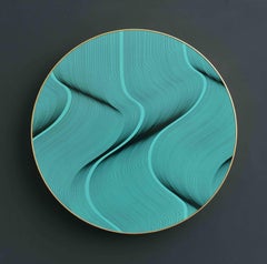 Turquoise waves 2026 - geometric abstract painting
