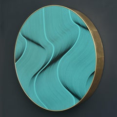 Turquoise waves 2026 - geometric abstract painting