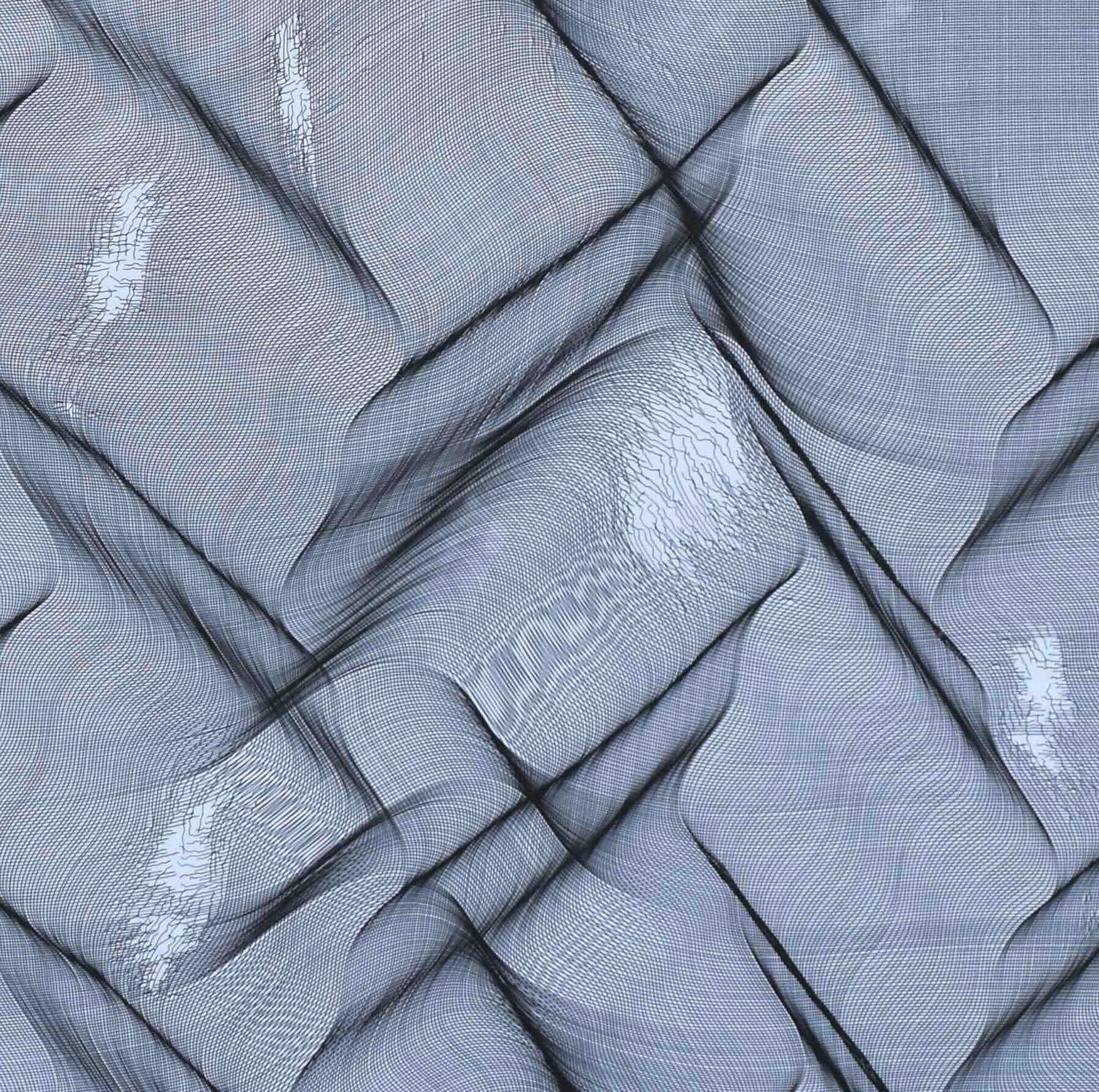 White black structure 2025 - Geometric abstract painting - Purple Abstract Painting by Roberto Lucchetta