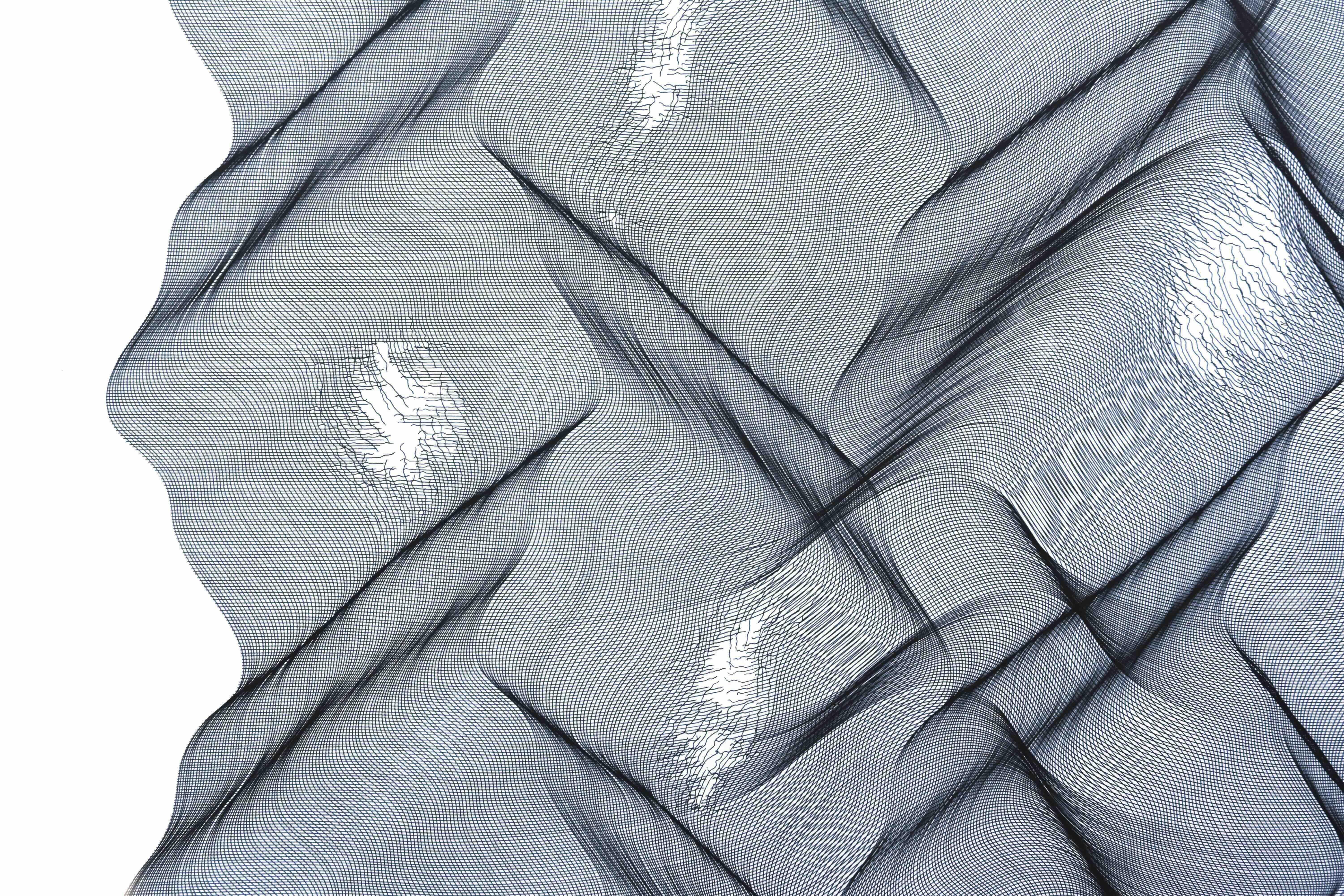 White black structure 2025 - Geometric abstract painting For Sale 3