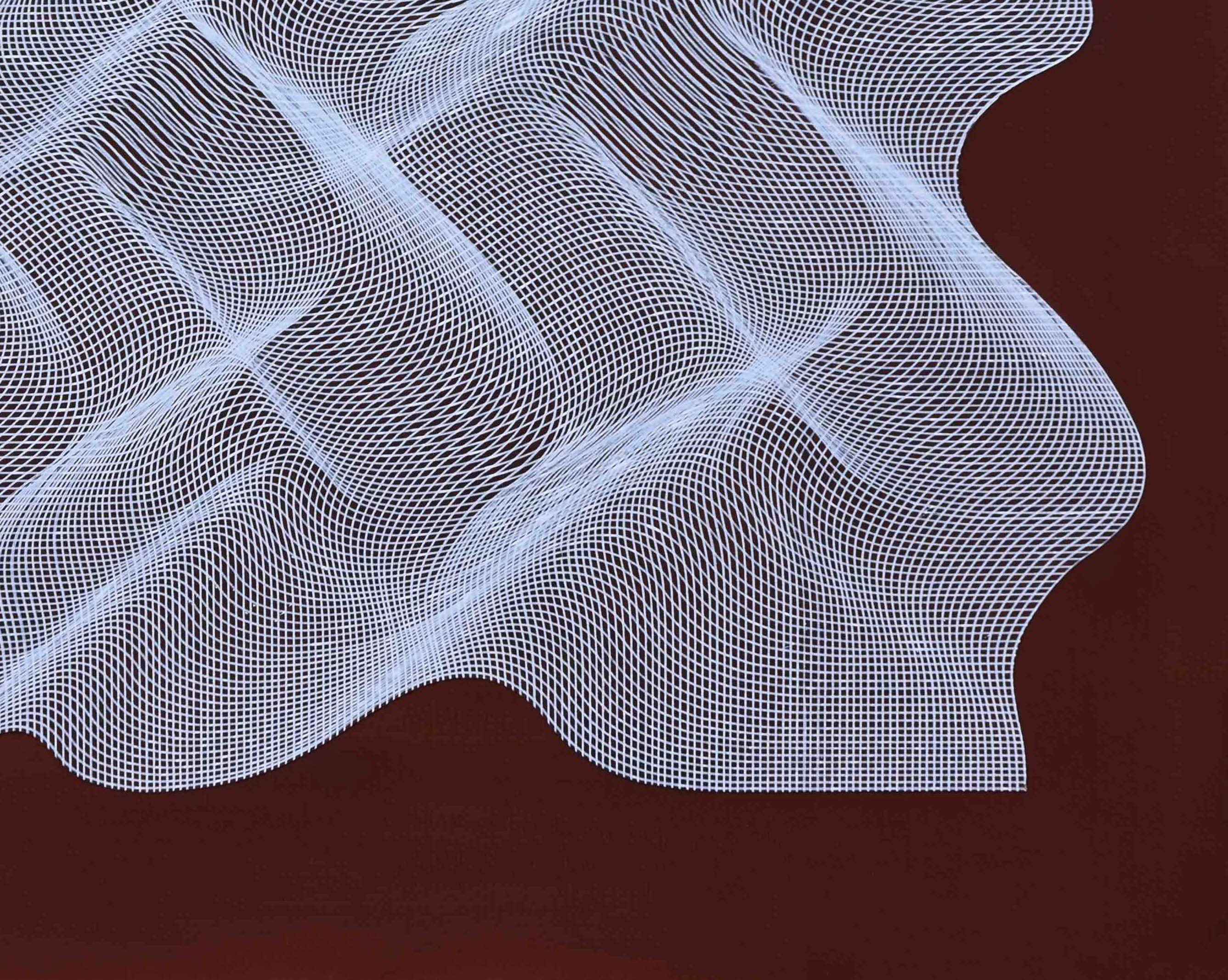 Weißer Stoff 2020 – geometrisches abstraktes Gemälde (Geometrische Abstraktion), Painting, von Roberto Lucchetta