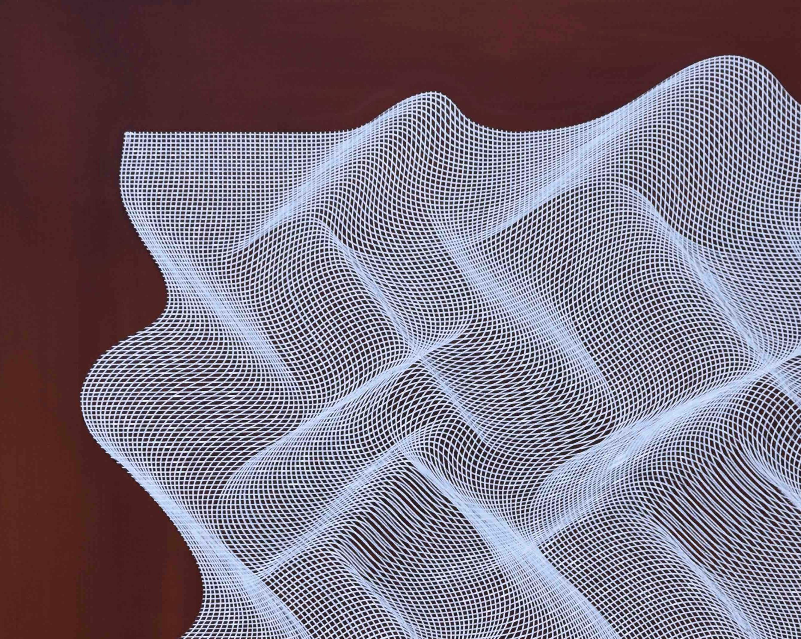 Weißer Stoff 2020 – geometrisches abstraktes Gemälde im Angebot 1
