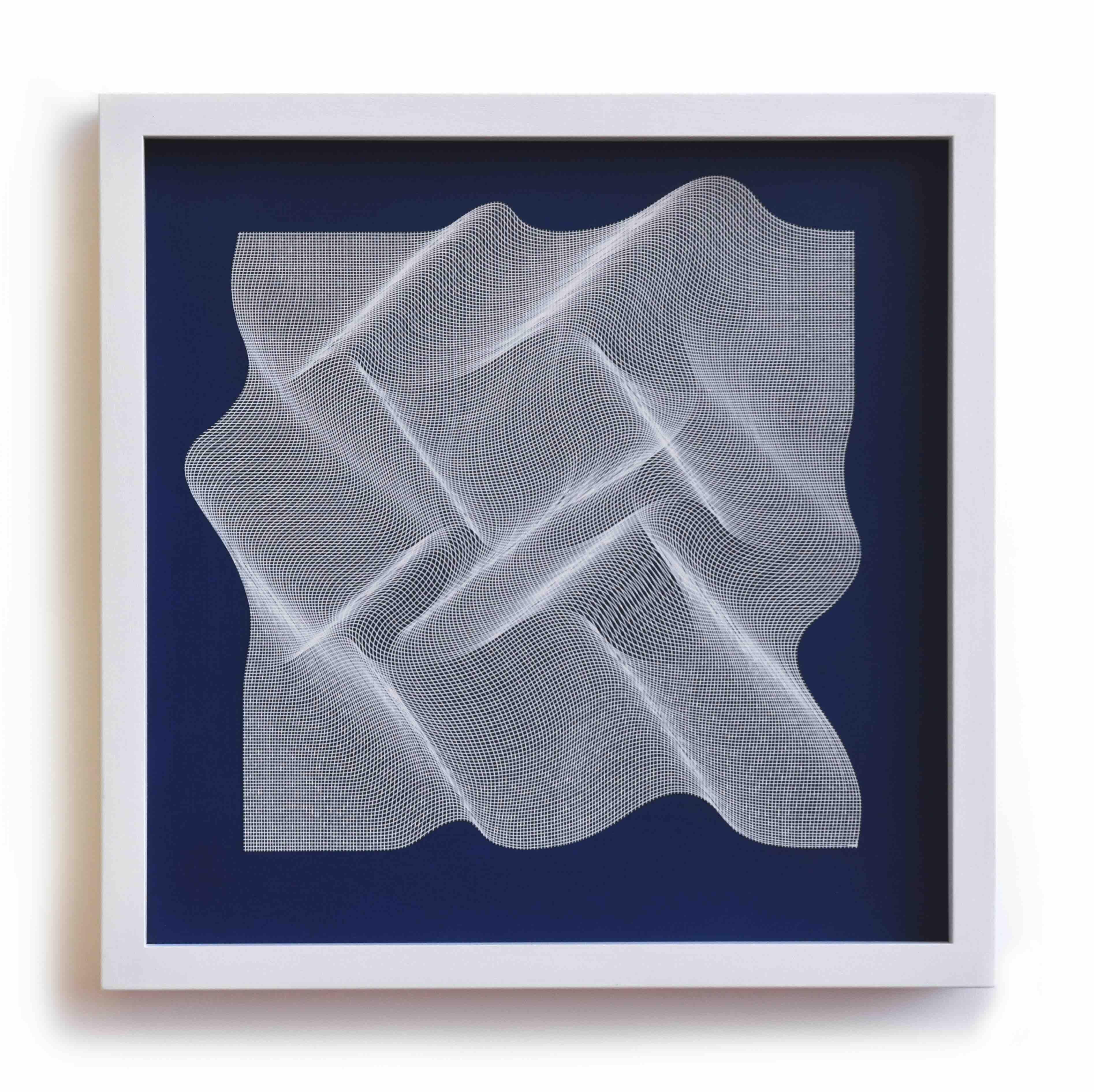 Weißer Stoff 2024 – geometrisches abstraktes Gemälde im Angebot 5