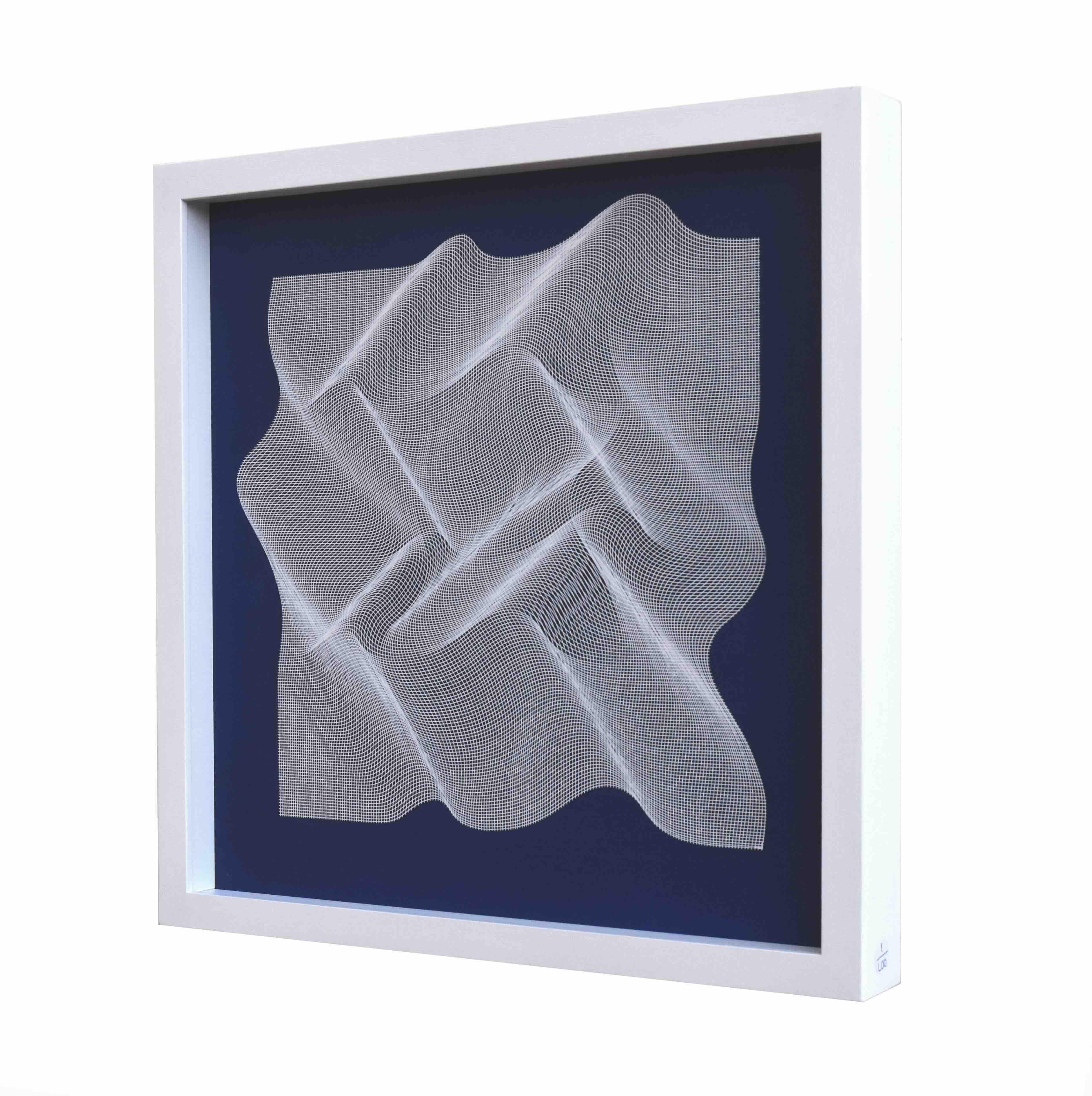 Weißer Stoff 2024 – geometrisches abstraktes Gemälde im Angebot 6