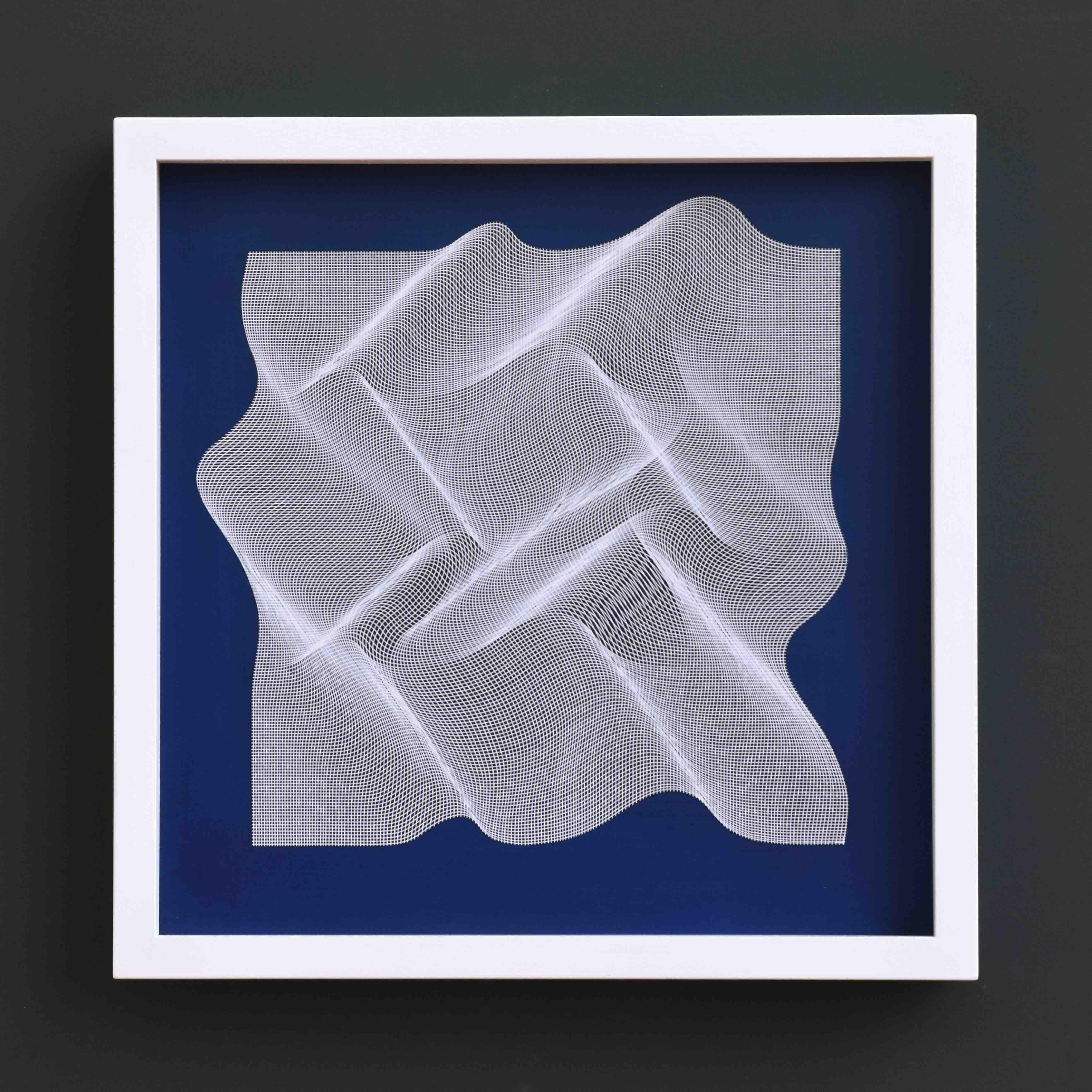 Weißer Stoff 2024 – geometrisches abstraktes Gemälde im Angebot 3