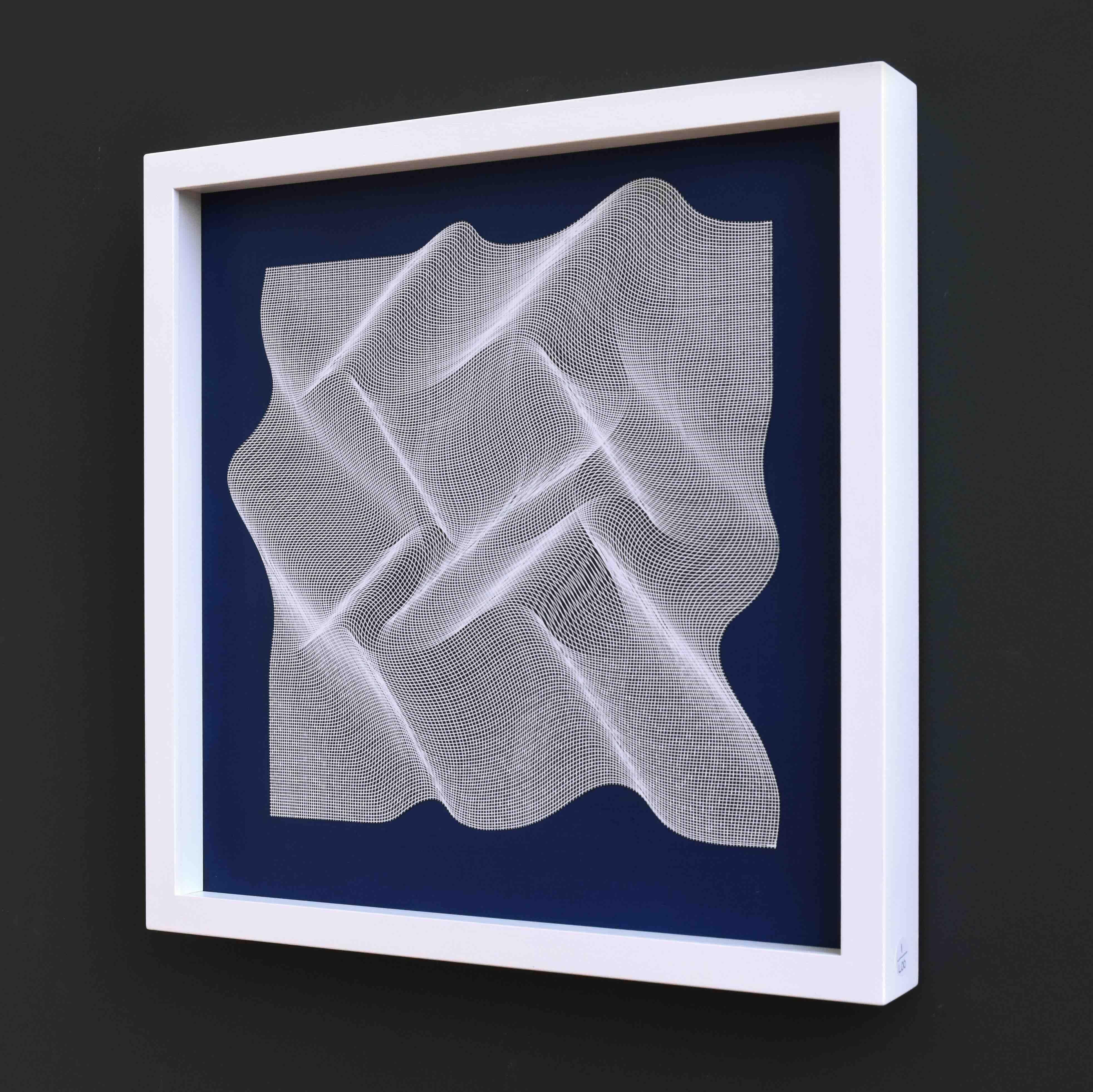 Weißer Stoff 2024 – geometrisches abstraktes Gemälde im Angebot 4