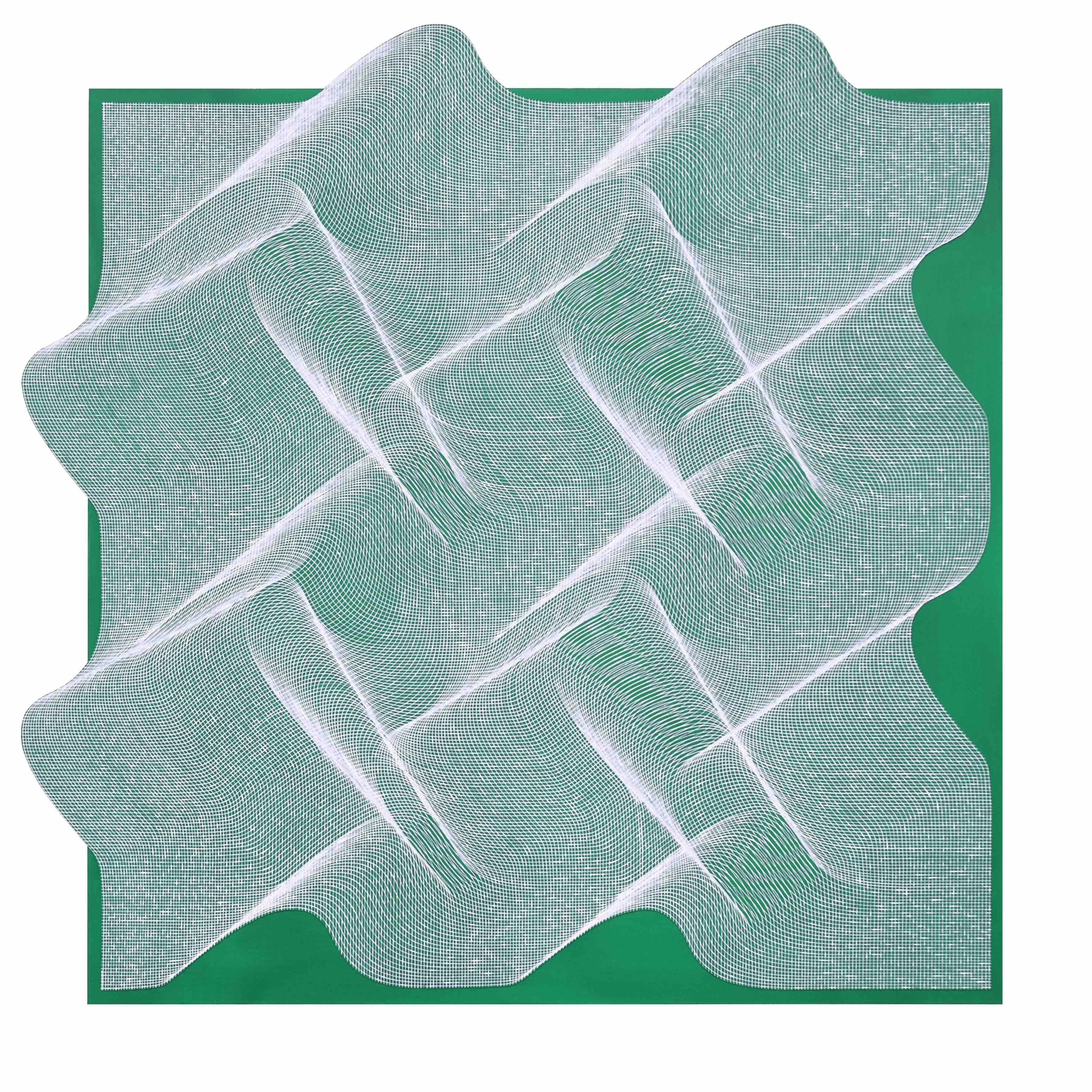 Tissu blanc  - Peinture abstraite géométrique