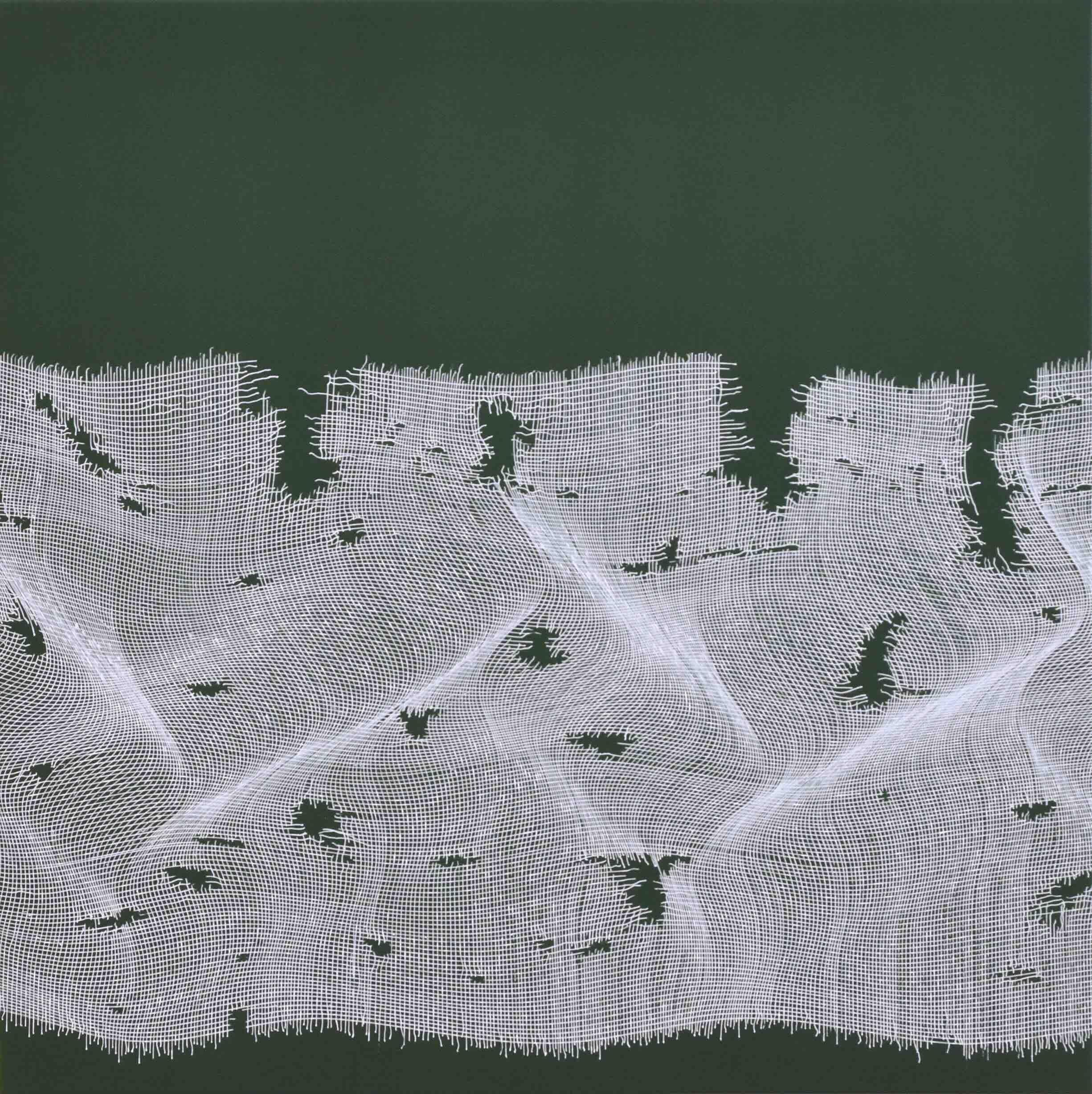White Gauze 2024 - pittura astratta geometrica - Painting di Roberto Lucchetta