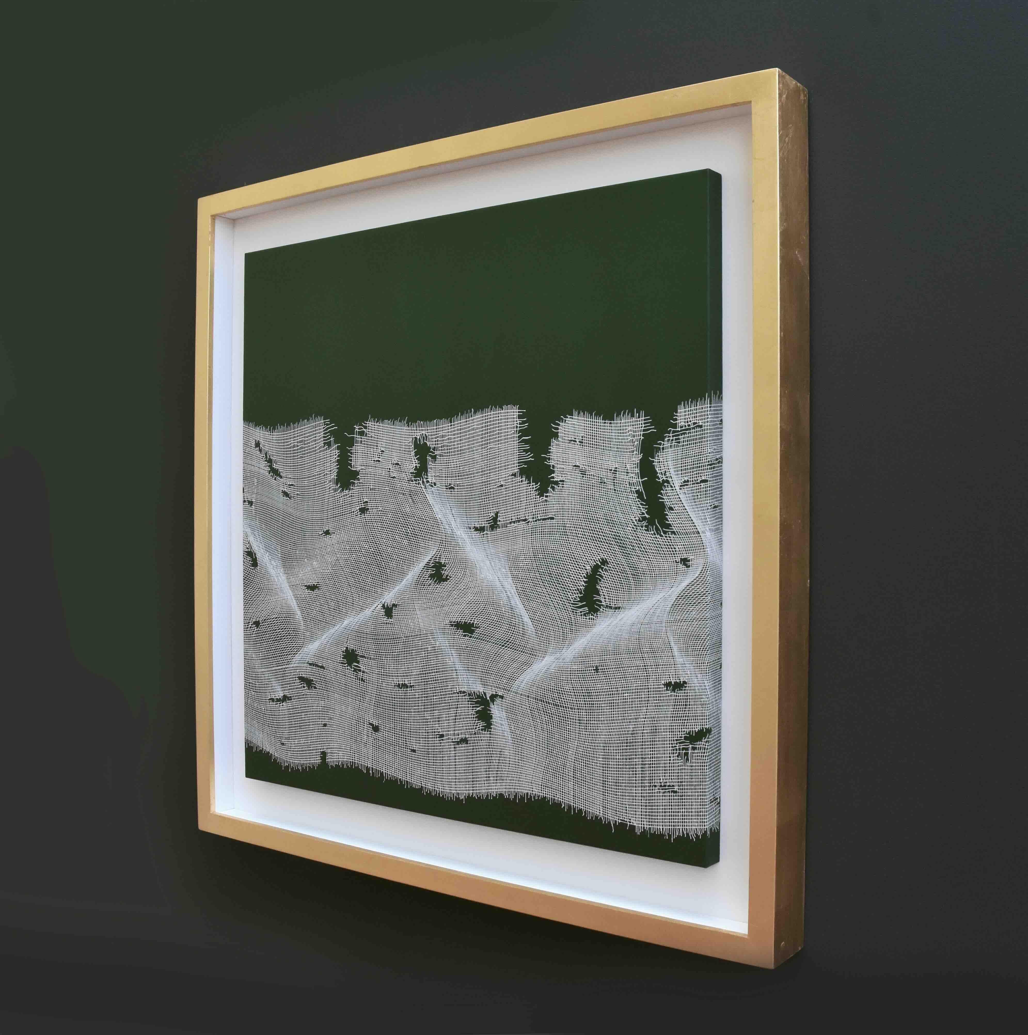 White Gauze 2024 - pittura astratta geometrica - Abstract Painting Marrone di Roberto Lucchetta