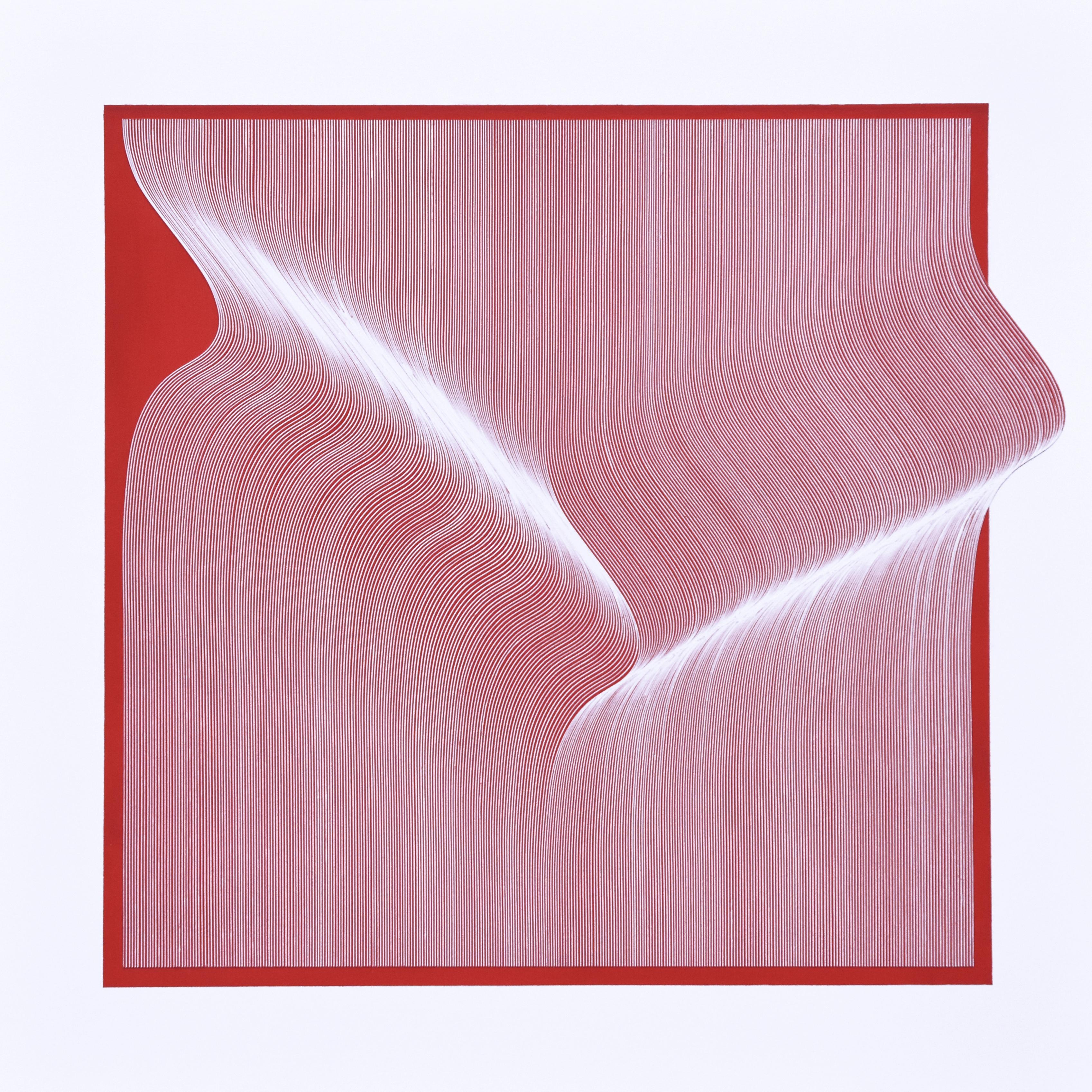 Roberto Lucchetta Abstract Painting - White Red Surface