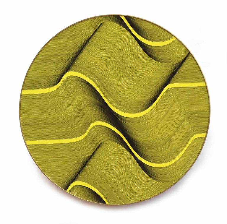 Roberto Lucchetta Yellow round 2022 geometric abstract painting For