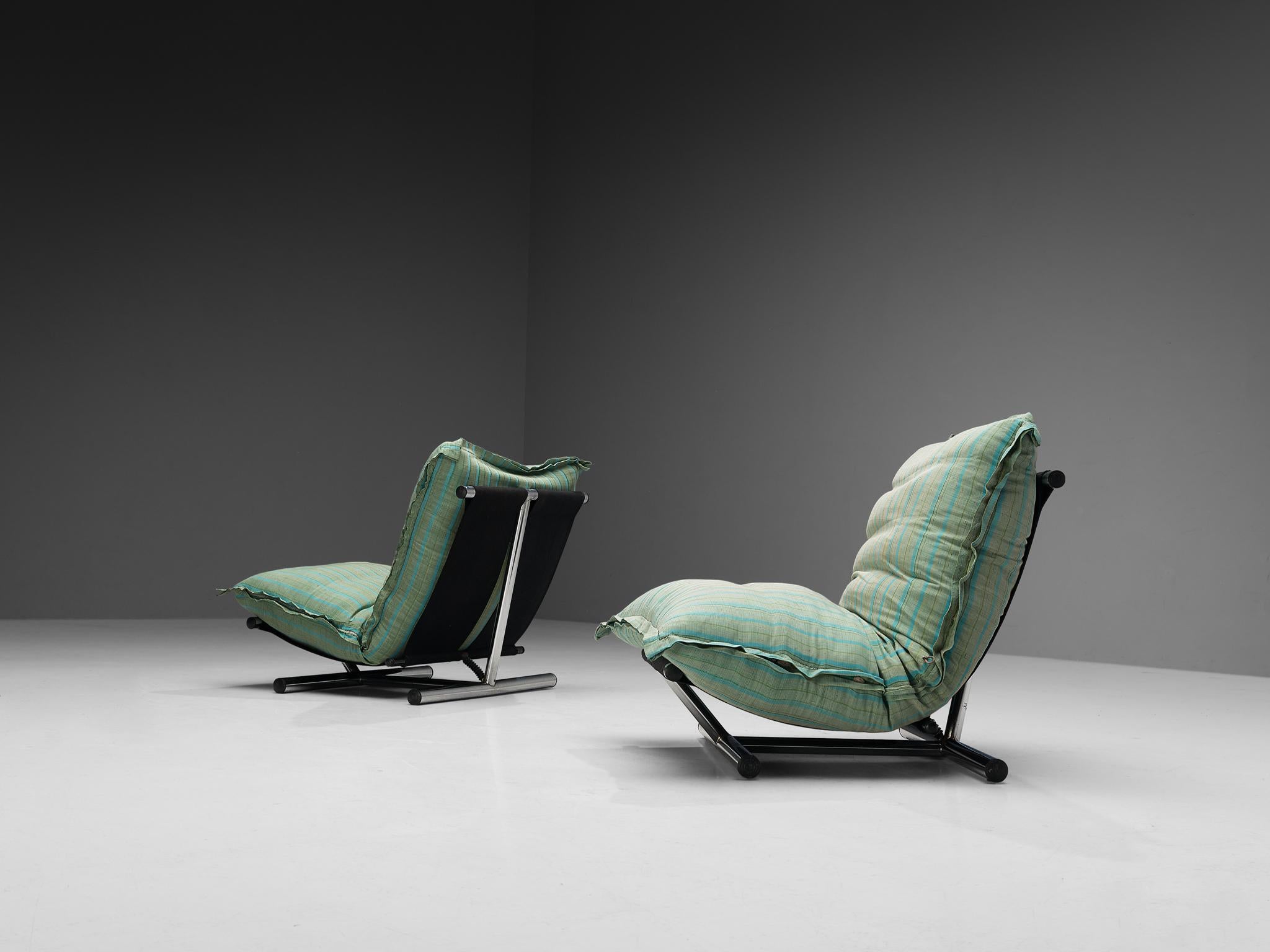 Late 20th Century Roberto Lucci and Paolo Orlandini for Elam Pair of 'Le Farfalle' Lounge Chairs