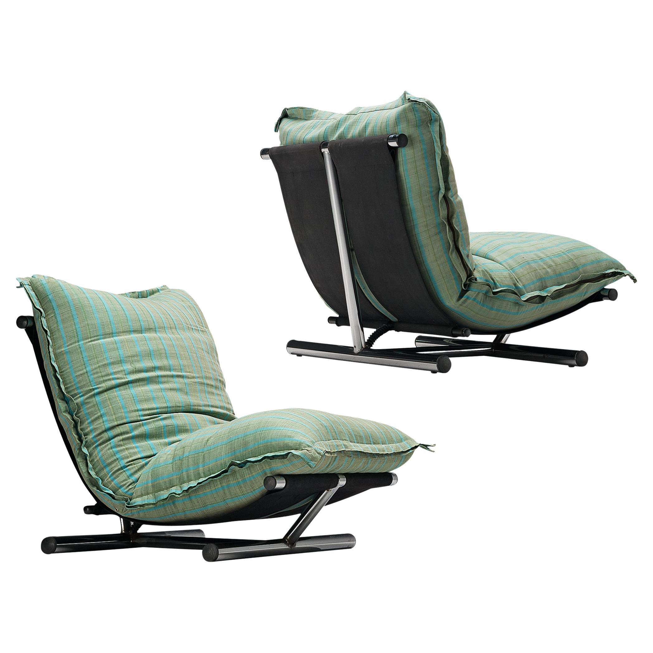Roberto Lucci and Paolo Orlandini for Elam Pair of 'Le Farfalle' Lounge Chairs