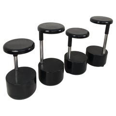 Vintage Roberto Lucci and Paolo Orlandini for Velca Legnan Italian Black Golf Stools