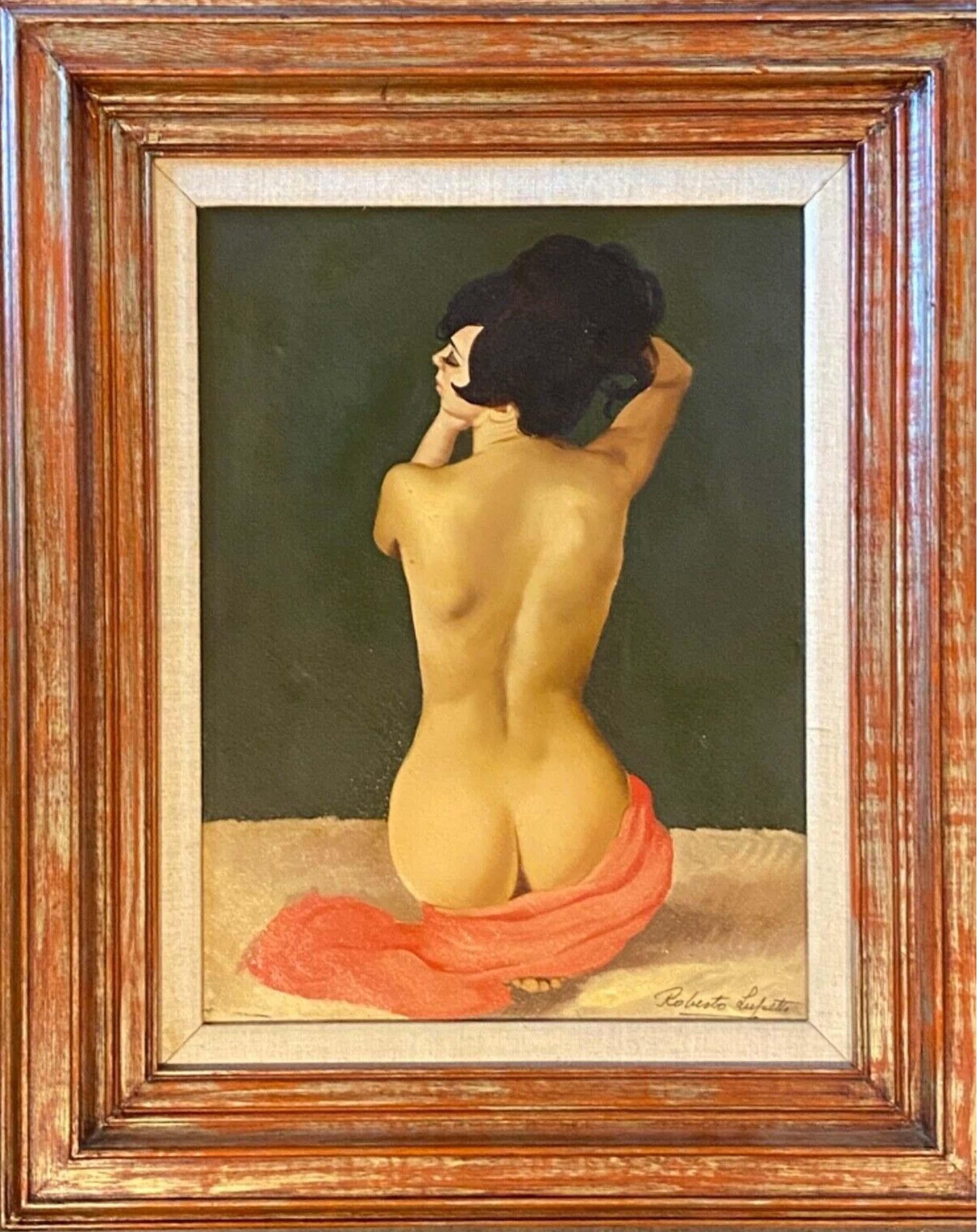 Roberto Lupetti Figurative Painting - Seated Nude