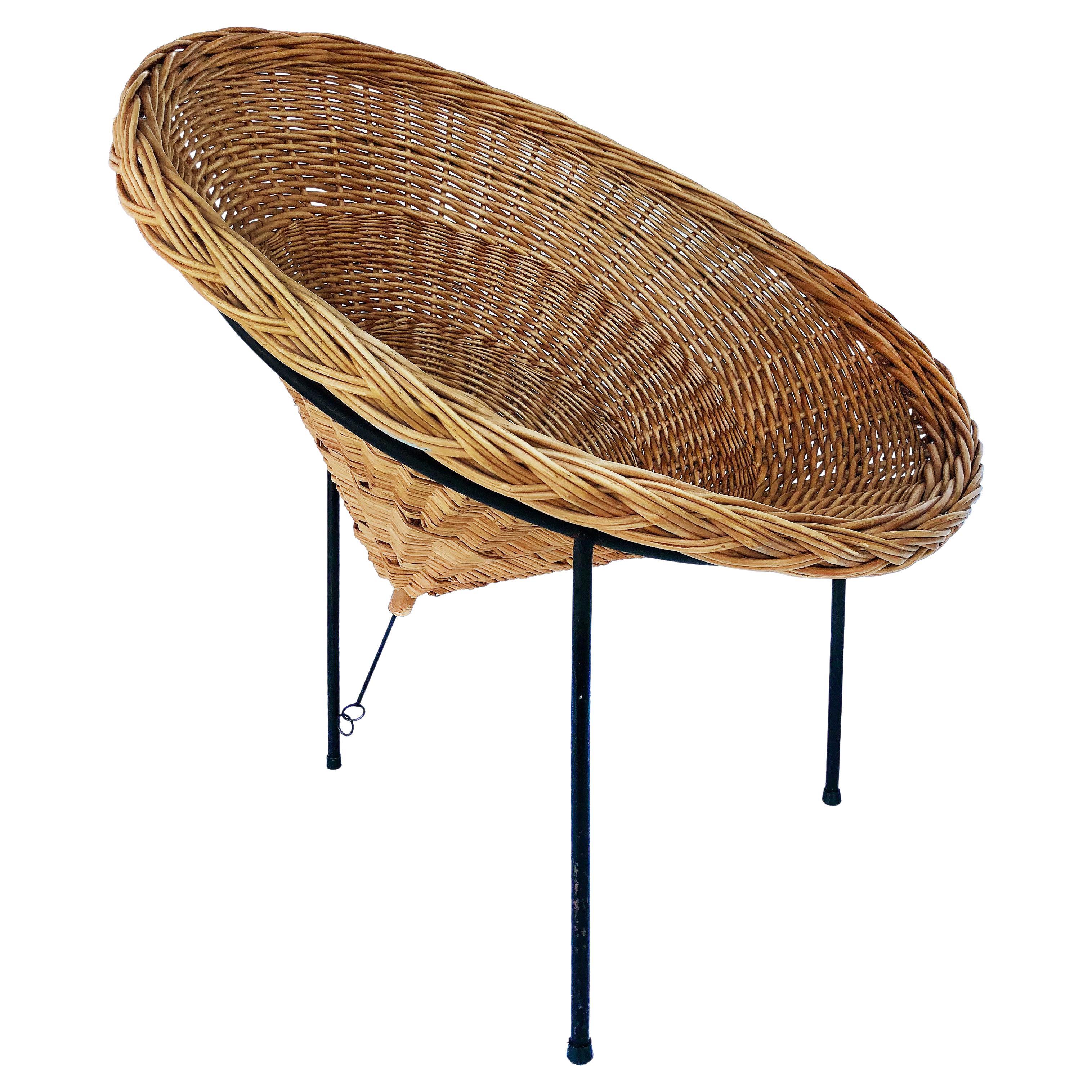 Roberto Mango '50s Sunflower Wicker Cone Basket Chair